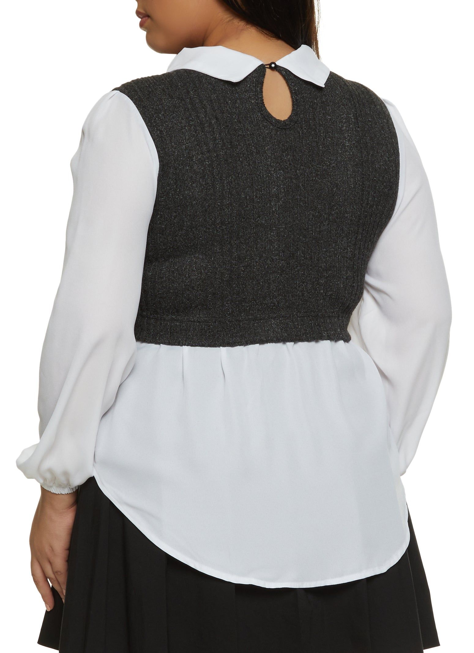Plus Size Balloon Sleeve Sweater Vest Shirt sold by Rainbow product image thumbnail 2