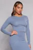 Almost Famous Ribbed Knit Long Sleeve Crop Top sold by Rainbow