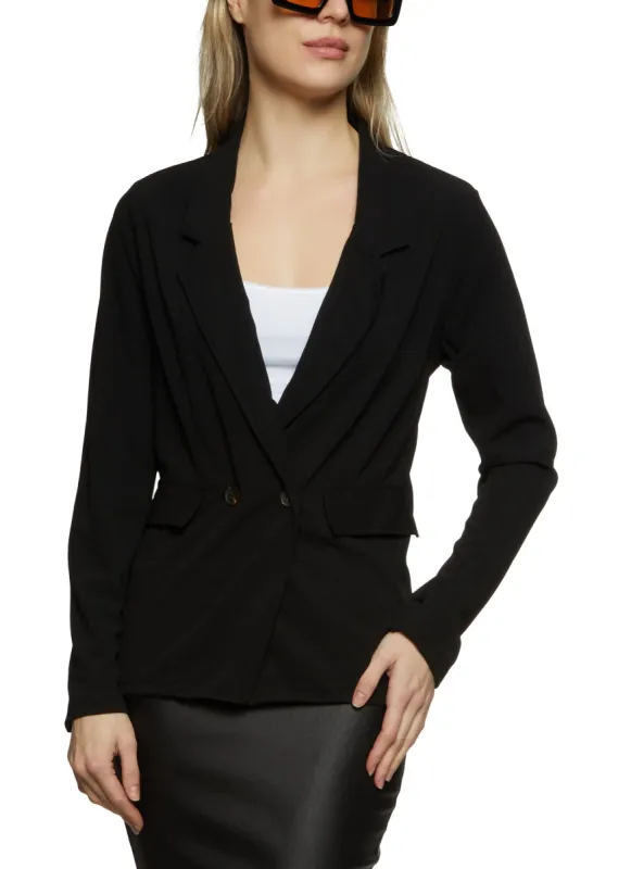 Notch Collar Two Button Blazer sold by Rainbow