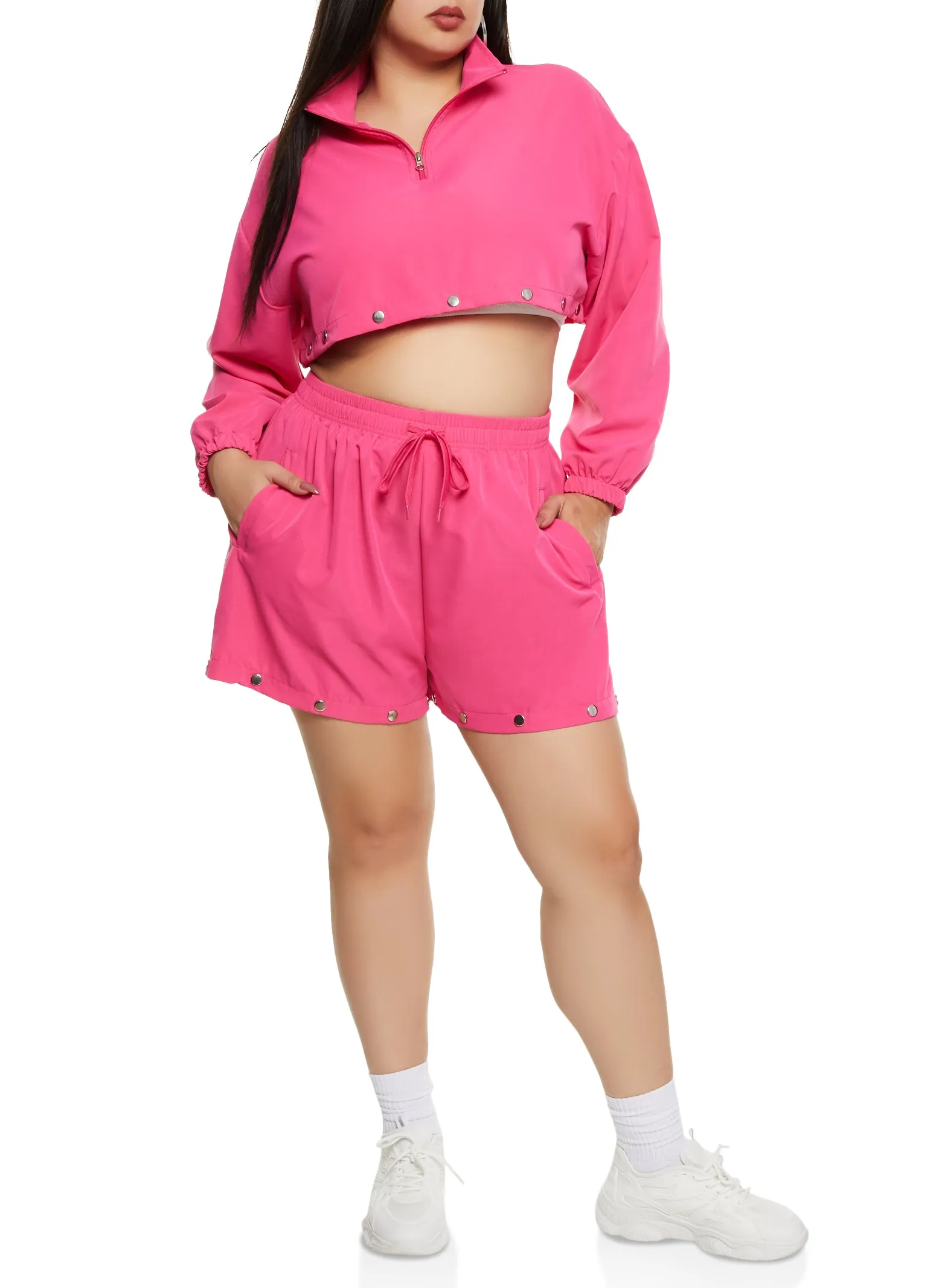 Plus Size Zip Neck Tear Away Track Jacket sold by Rainbow product image thumbnail 5