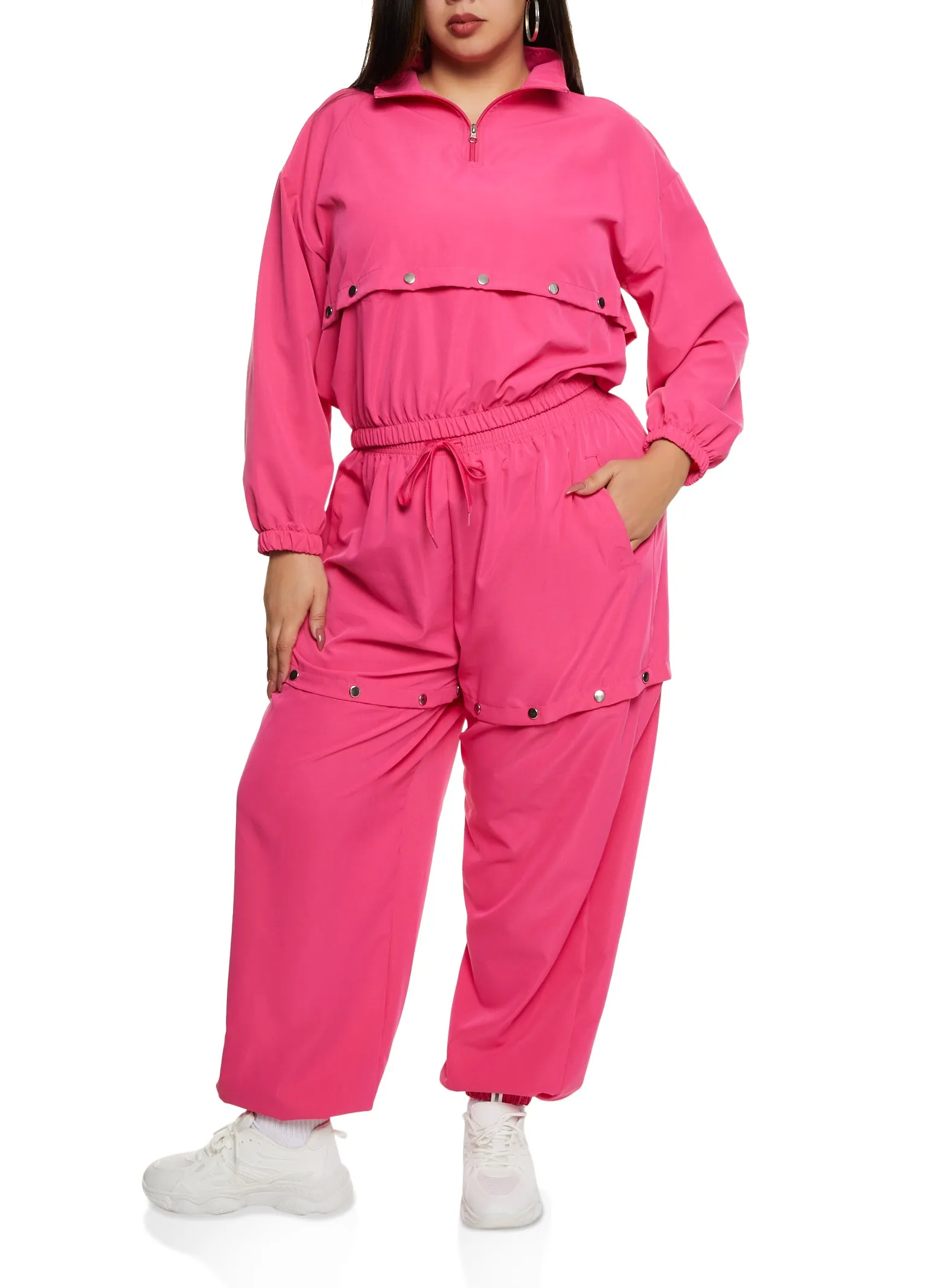 Plus Size Zip Neck Tear Away Track Jacket sold by Rainbow product image thumbnail 2