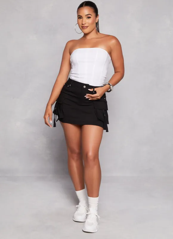 Haute Monde Tabbed Cargo Pocket Mini Skirt made by Rainbow