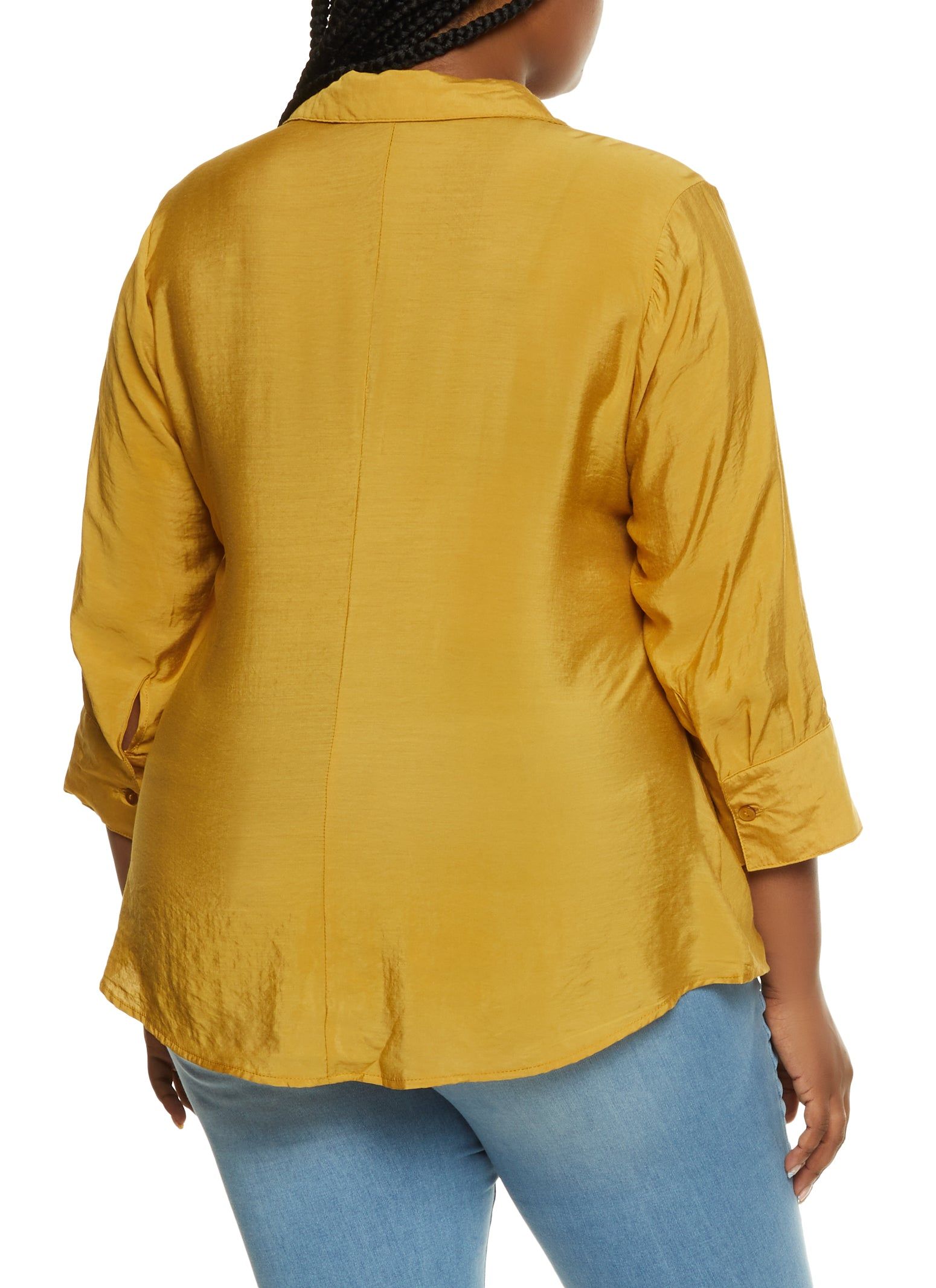 Plus Size Ruched Solid Shirt sold by Rainbow product image thumbnail 2