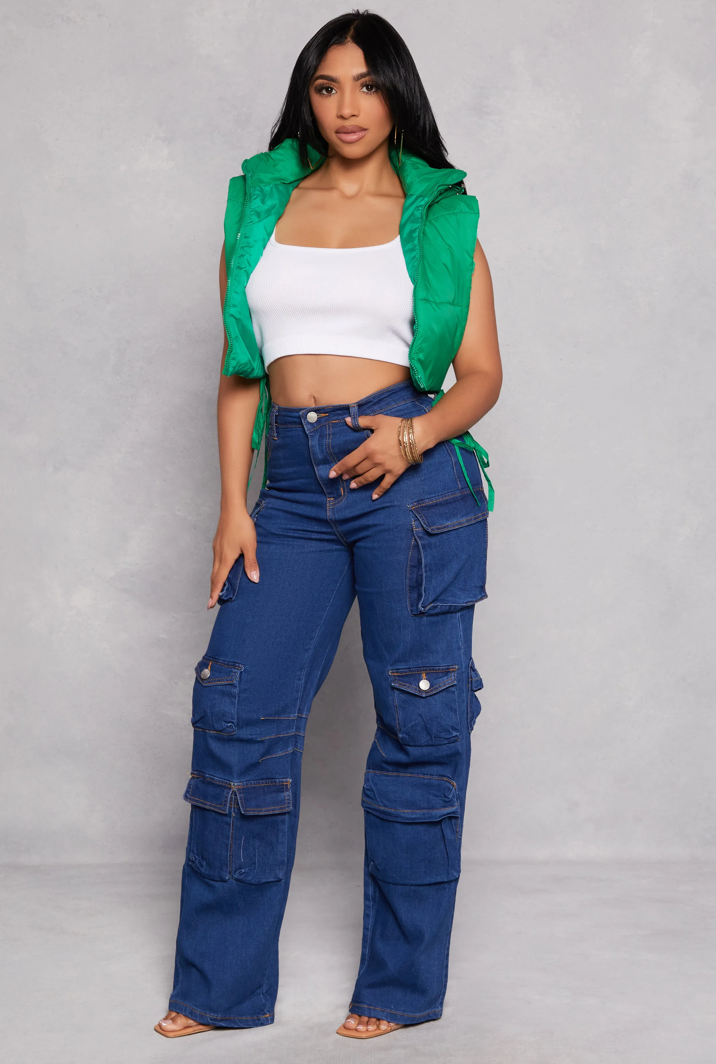 Daisy Wide Leg Cargo Jeans sold by Rainbow