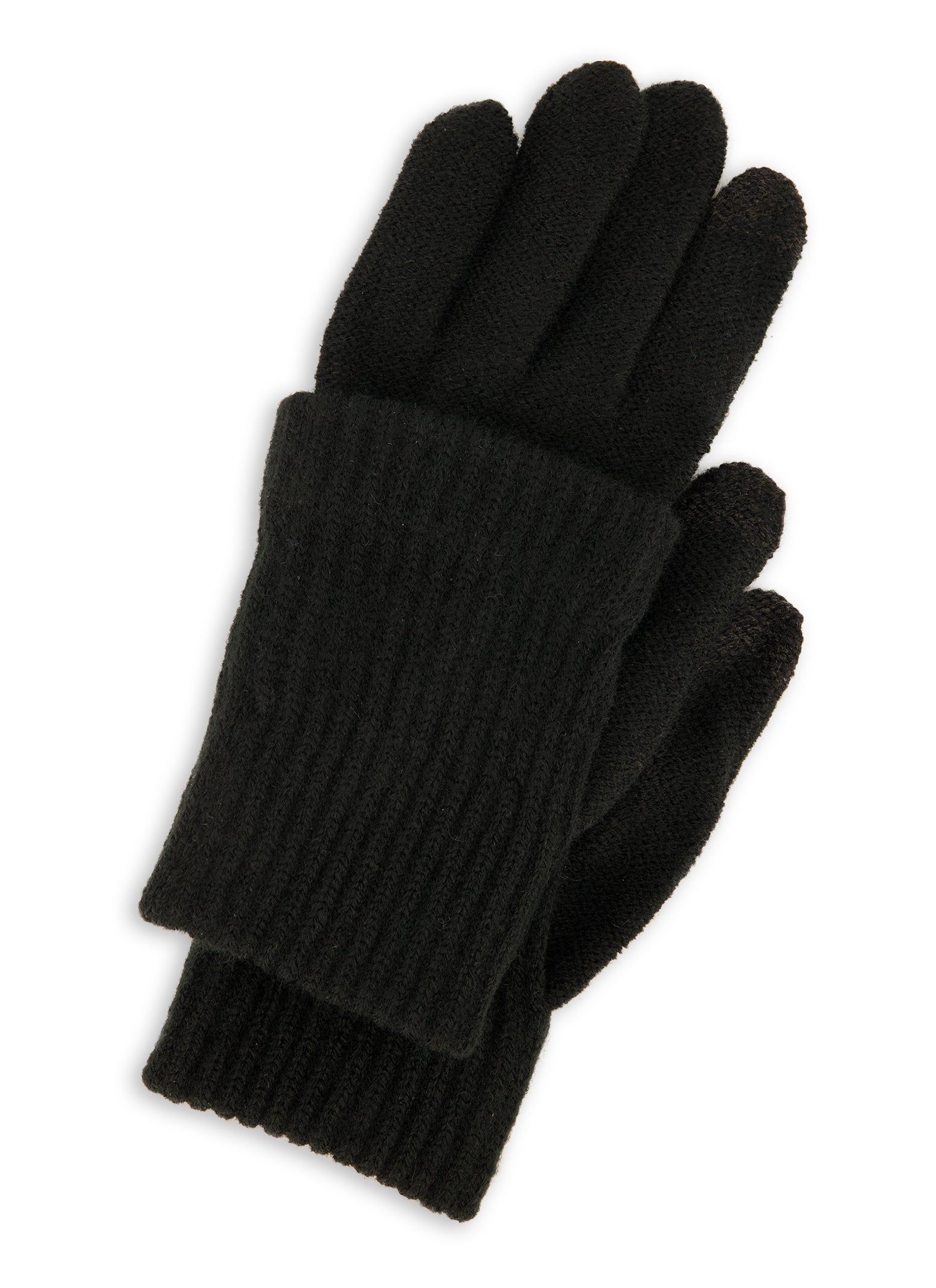 Ribbed Knit Fold Over Gloves sold by Rainbow