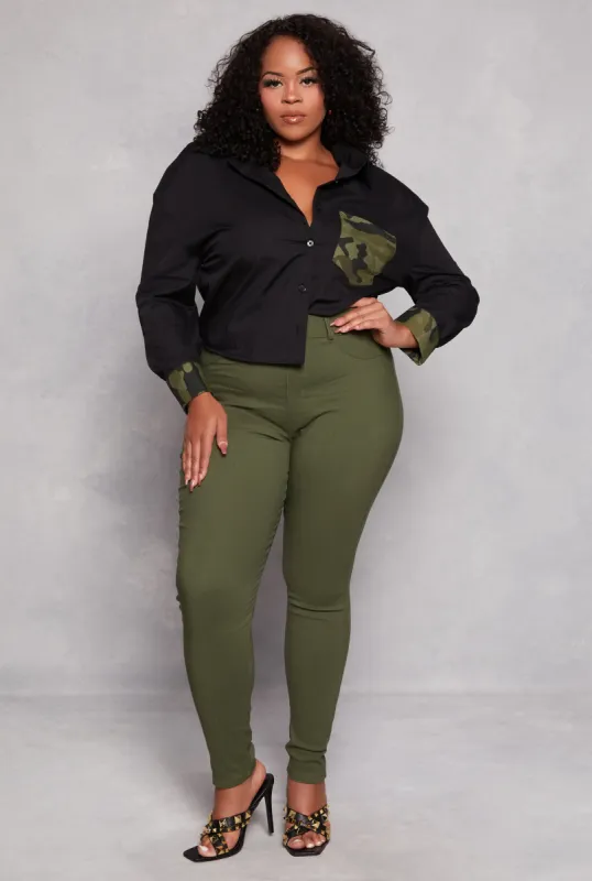 Plus Size Hyperstretch High Waist Skinny Leg Pants sold by Rainbow