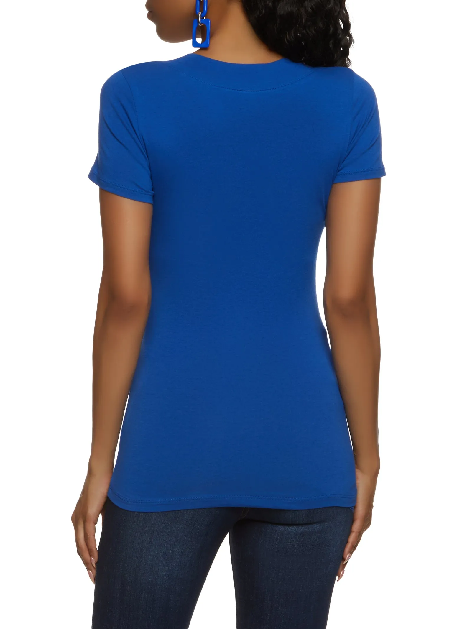Basic V Neck Short Sleeve Tee sold by Rainbow product image thumbnail 2