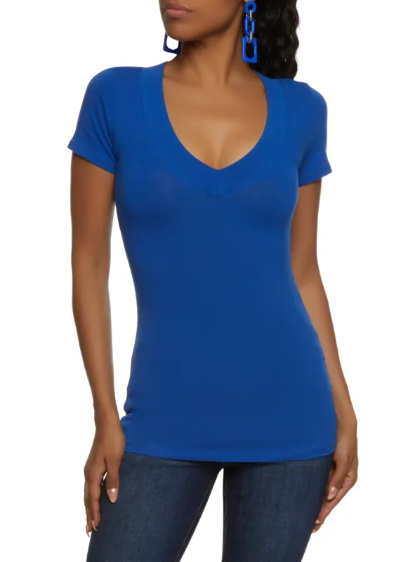 Basic V Neck Short Sleeve Tee sold by Rainbow