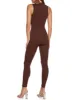 Sleeveless Mock Neck Zip Front Jumpsuit sold by Rainbow