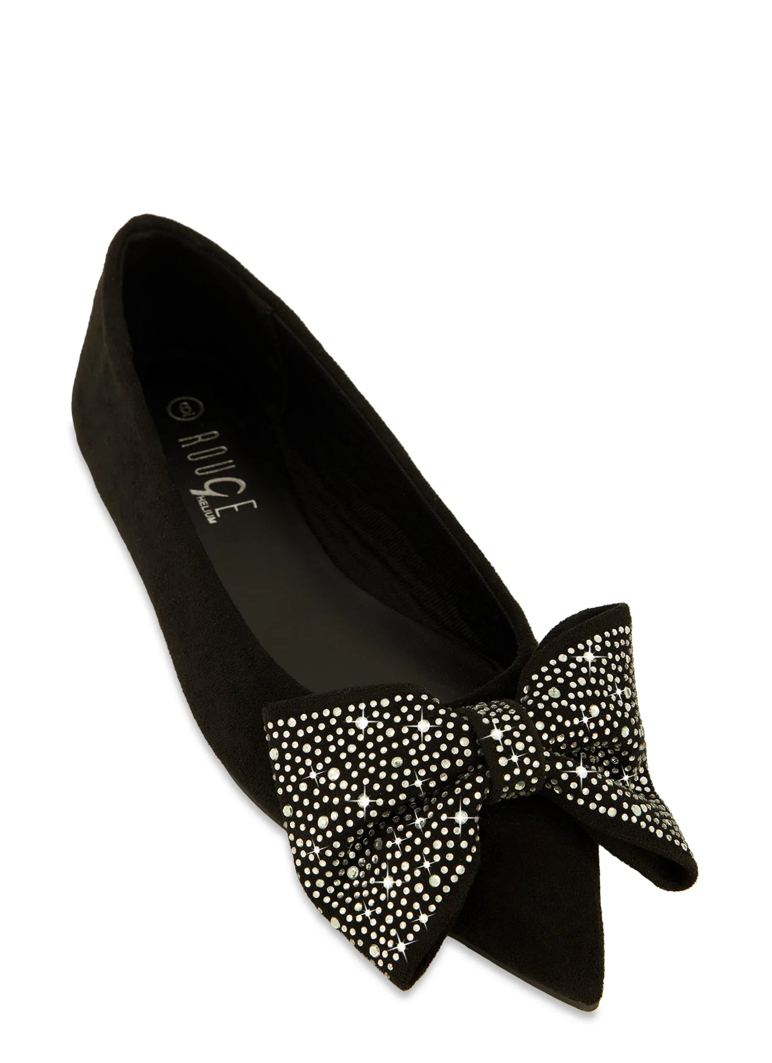 Rhinestone Studded Bow Pointed Toe Flats sold by Rainbow