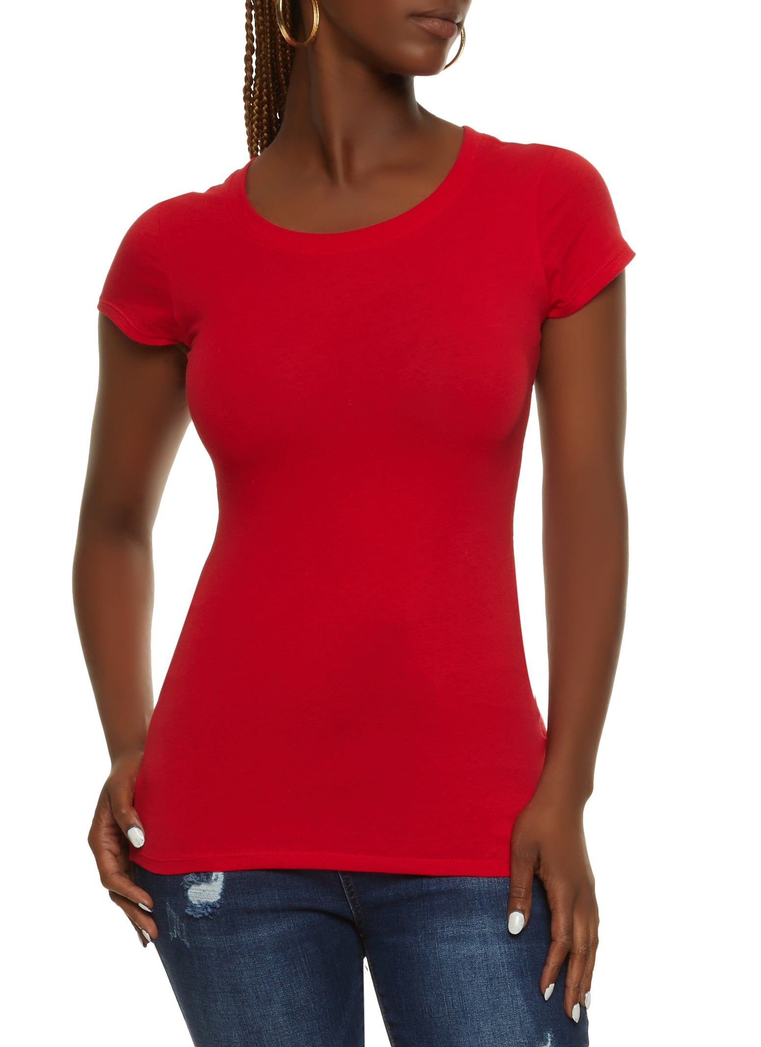 Basic Scoop Neck Tee sold by Rainbow