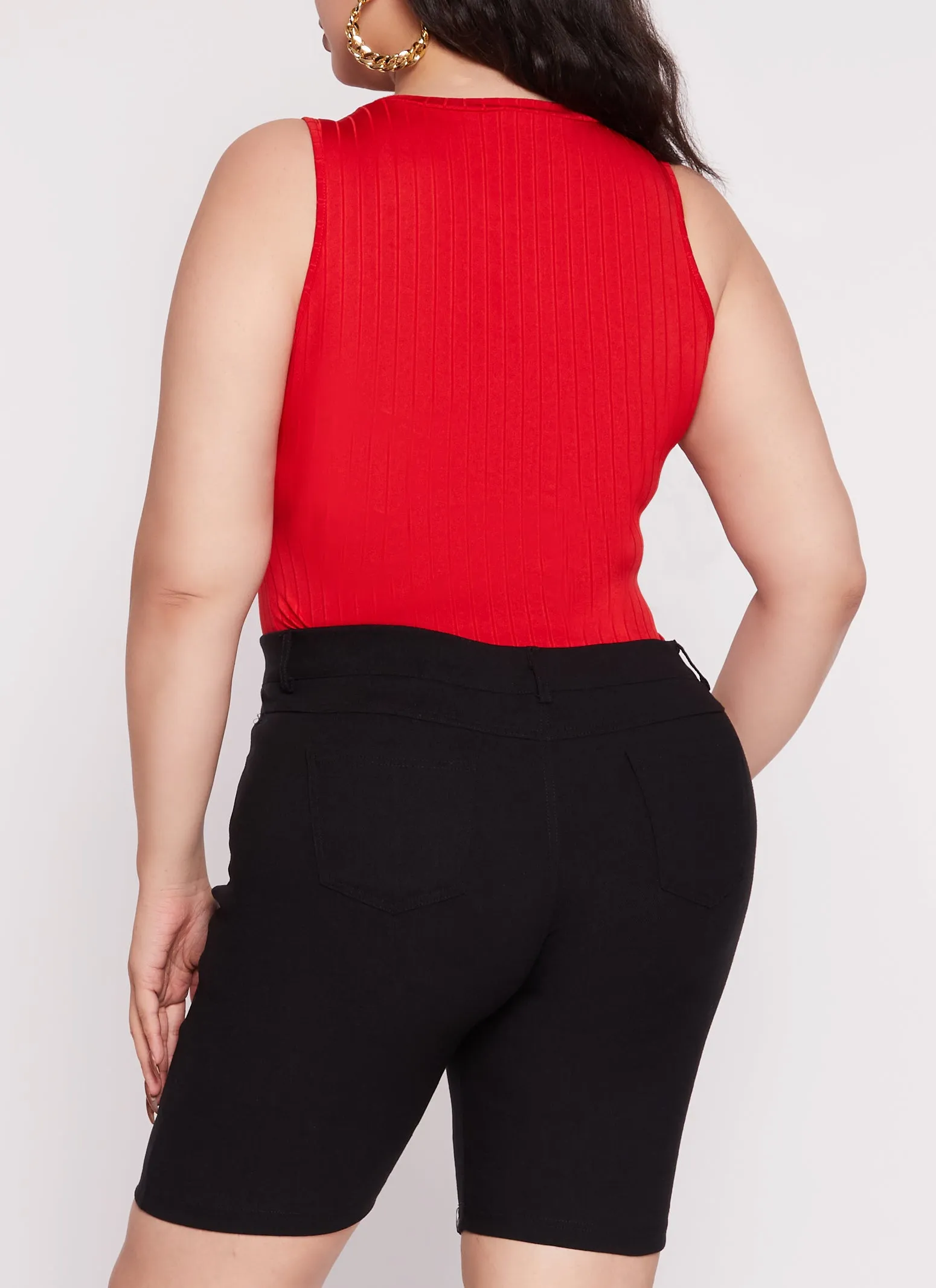 Plus Size Daisy Ribbed Crew Neck Tank Bodysuit sold by Rainbow product image thumbnail 3