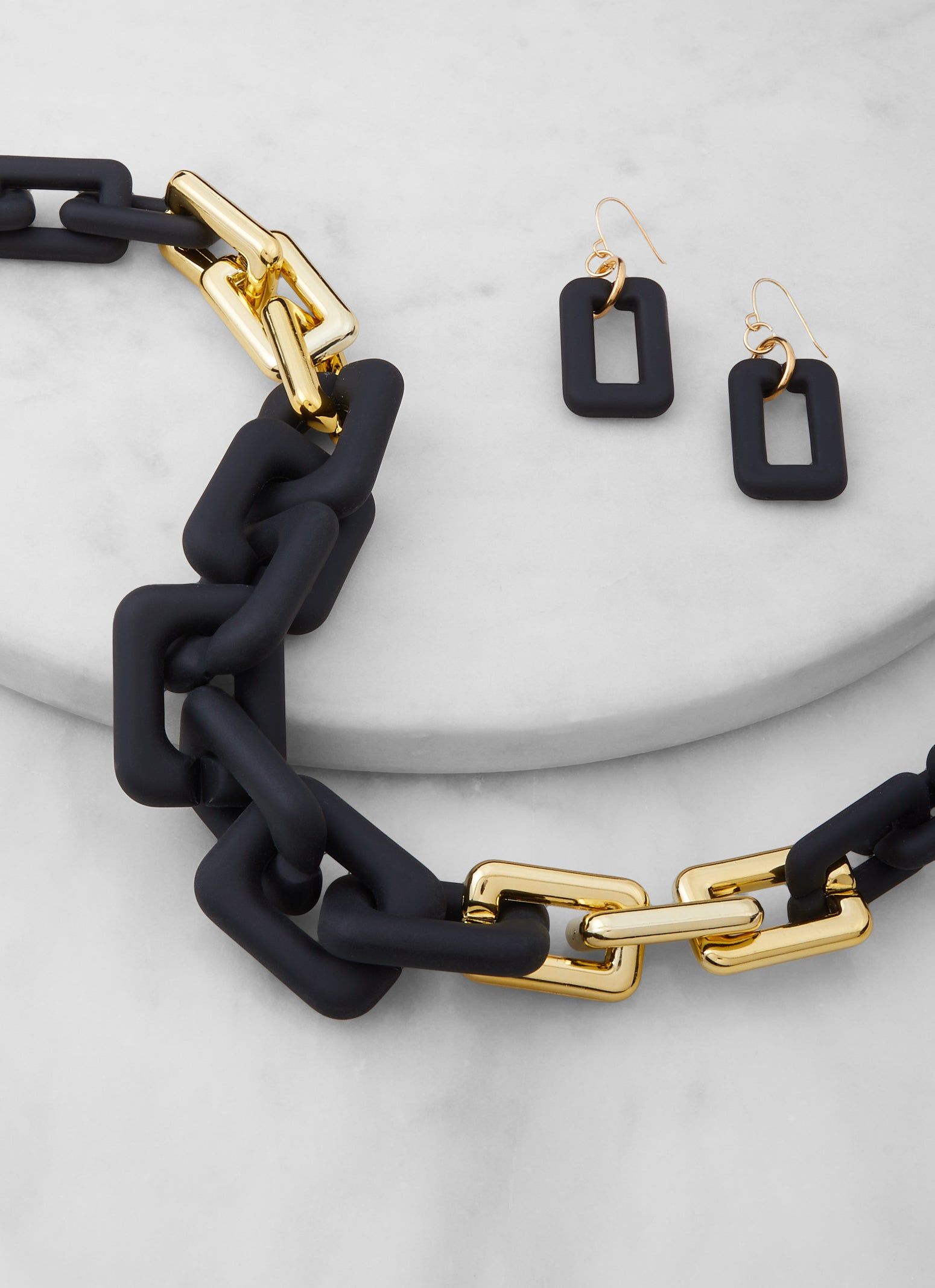 Chunky Color Block Chain Necklace and Drop Earrings sold by Rainbow product image thumbnail 2