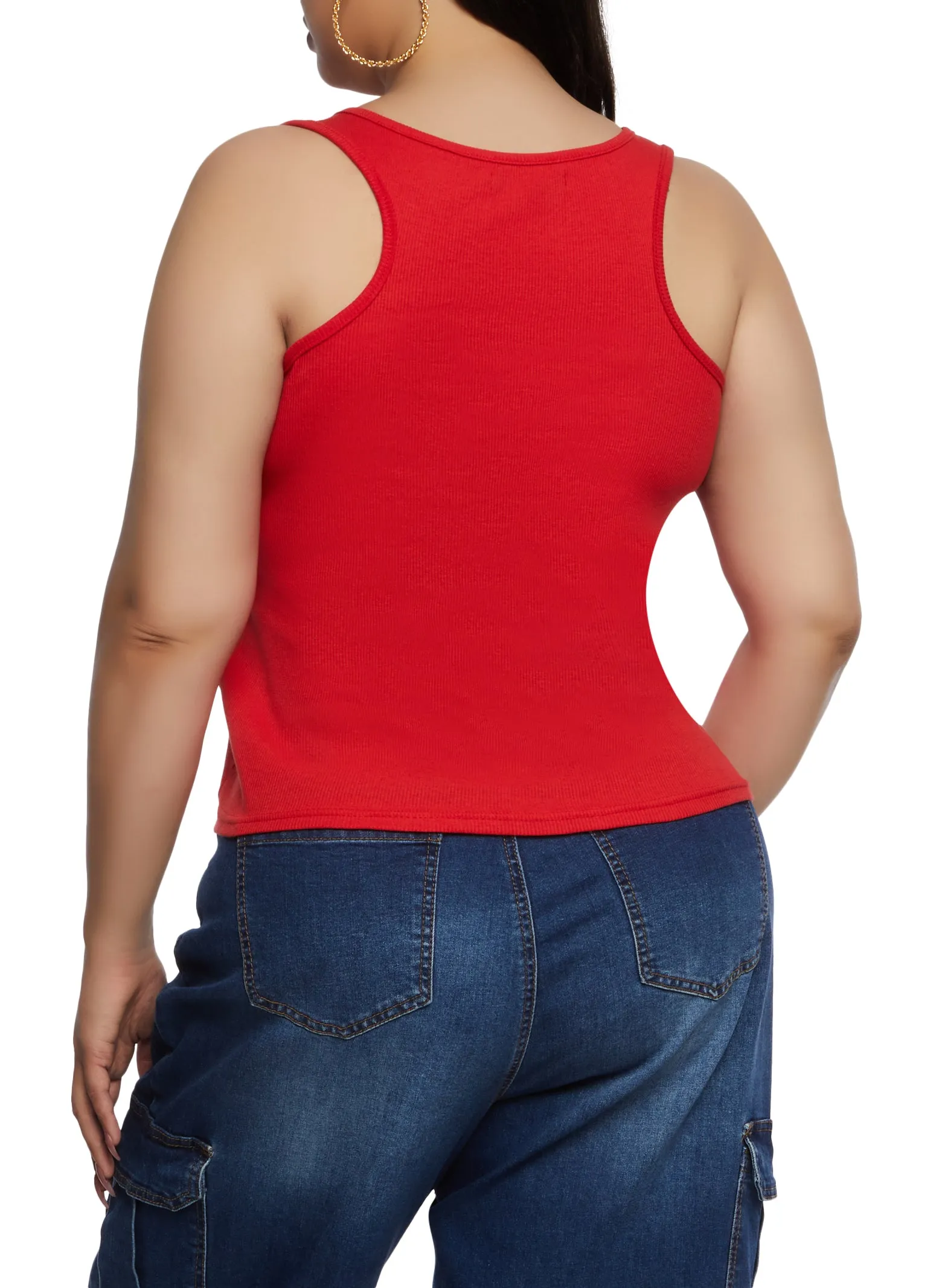 Plus Size Rib Knit Racerback Tank Top sold by Rainbow product image thumbnail 3