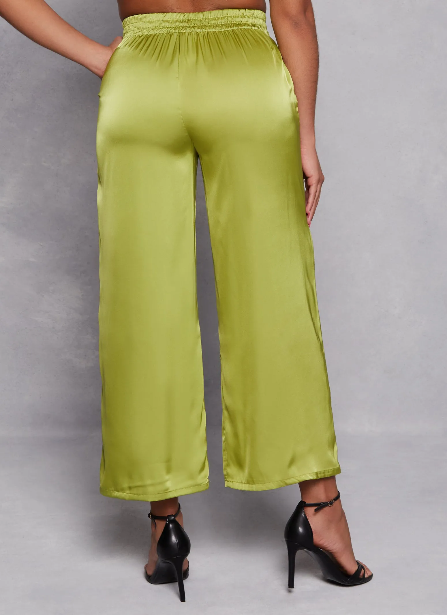 Satin High Waist Palazzo Pants sold by Rainbow product image thumbnail 3