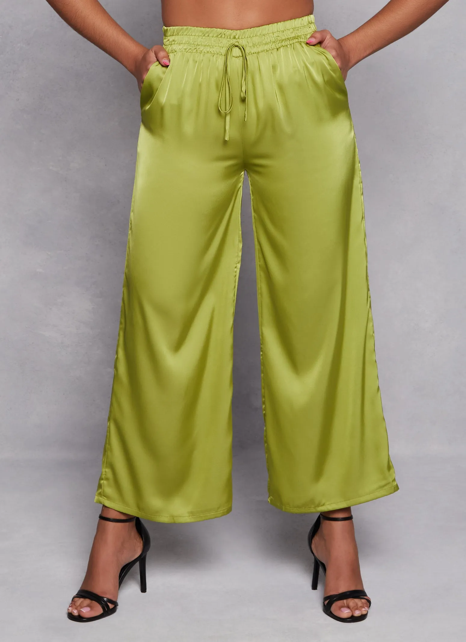 Satin High Waist Palazzo Pants sold by Rainbow product image thumbnail 2