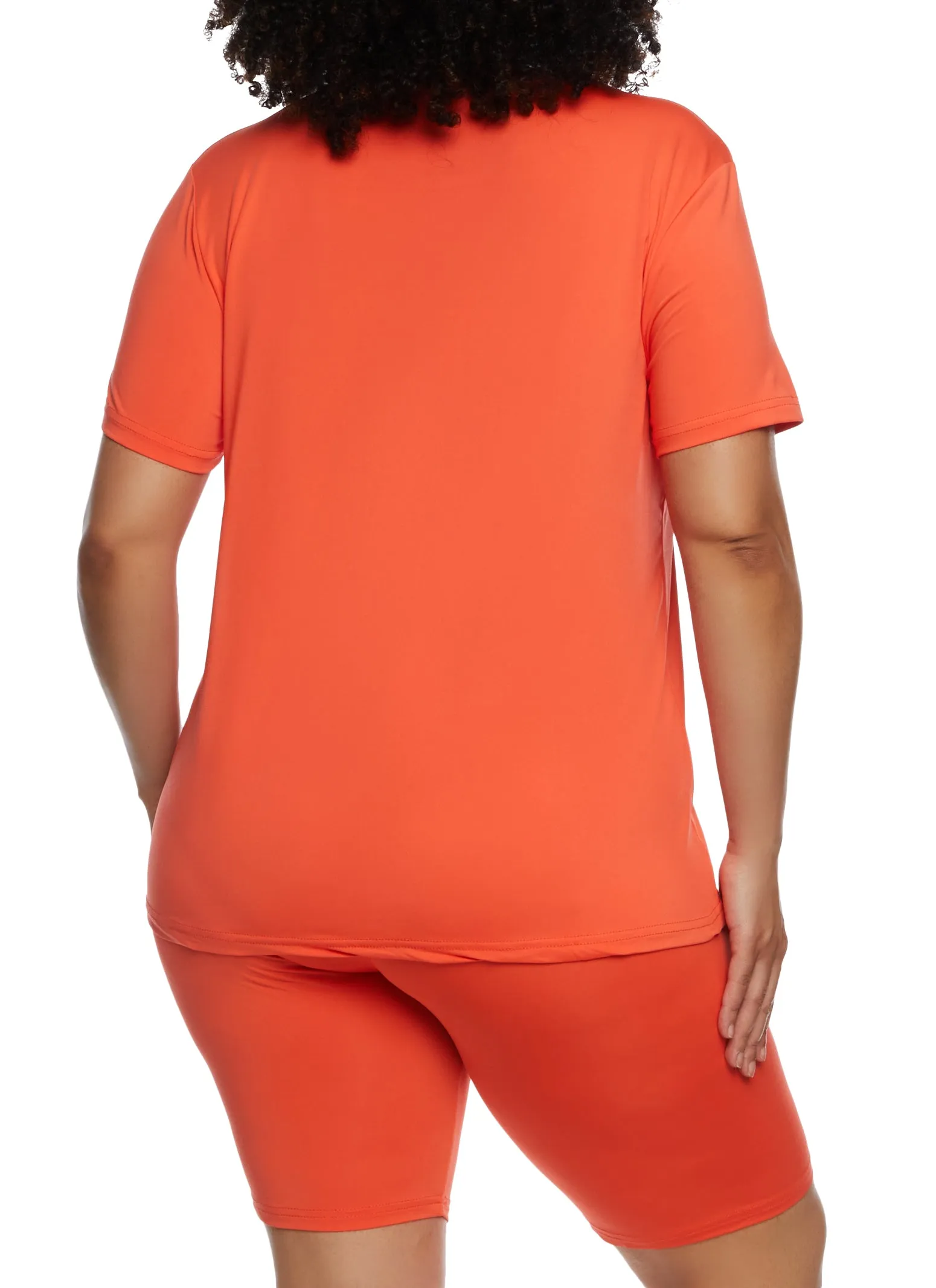 Plus Size Basic Soft Knit Short Sleeve Top sold by Rainbow product image thumbnail 3