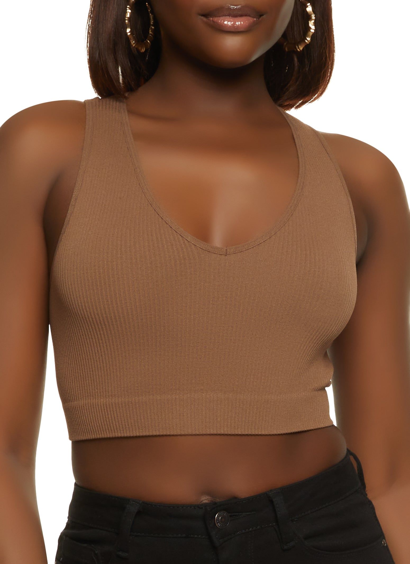 Seamless Compression Rib Cropped Tank Top sold by Rainbow