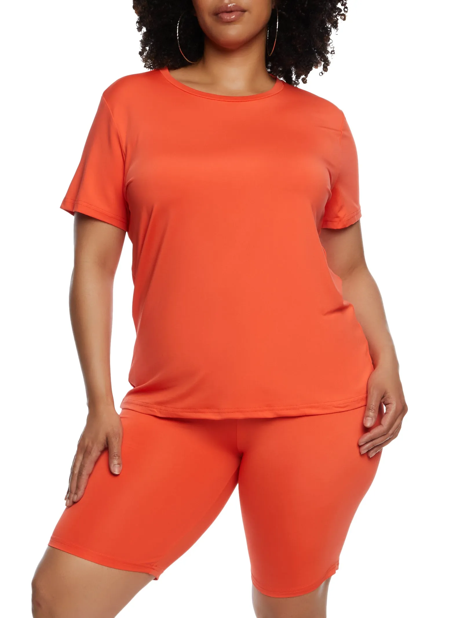 Plus Size Basic Soft Knit Short Sleeve Top sold by Rainbow
