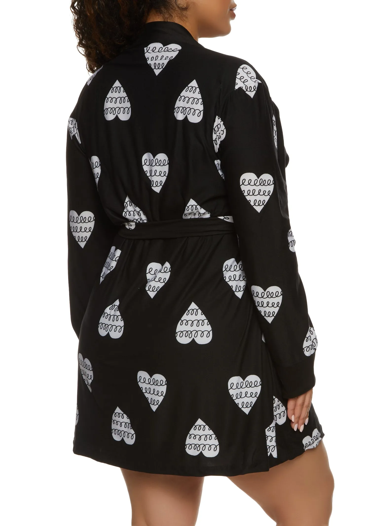 Plus Size Not Your Babe Nightgown with Heart Printed Robe sold by Rainbow product image thumbnail 2