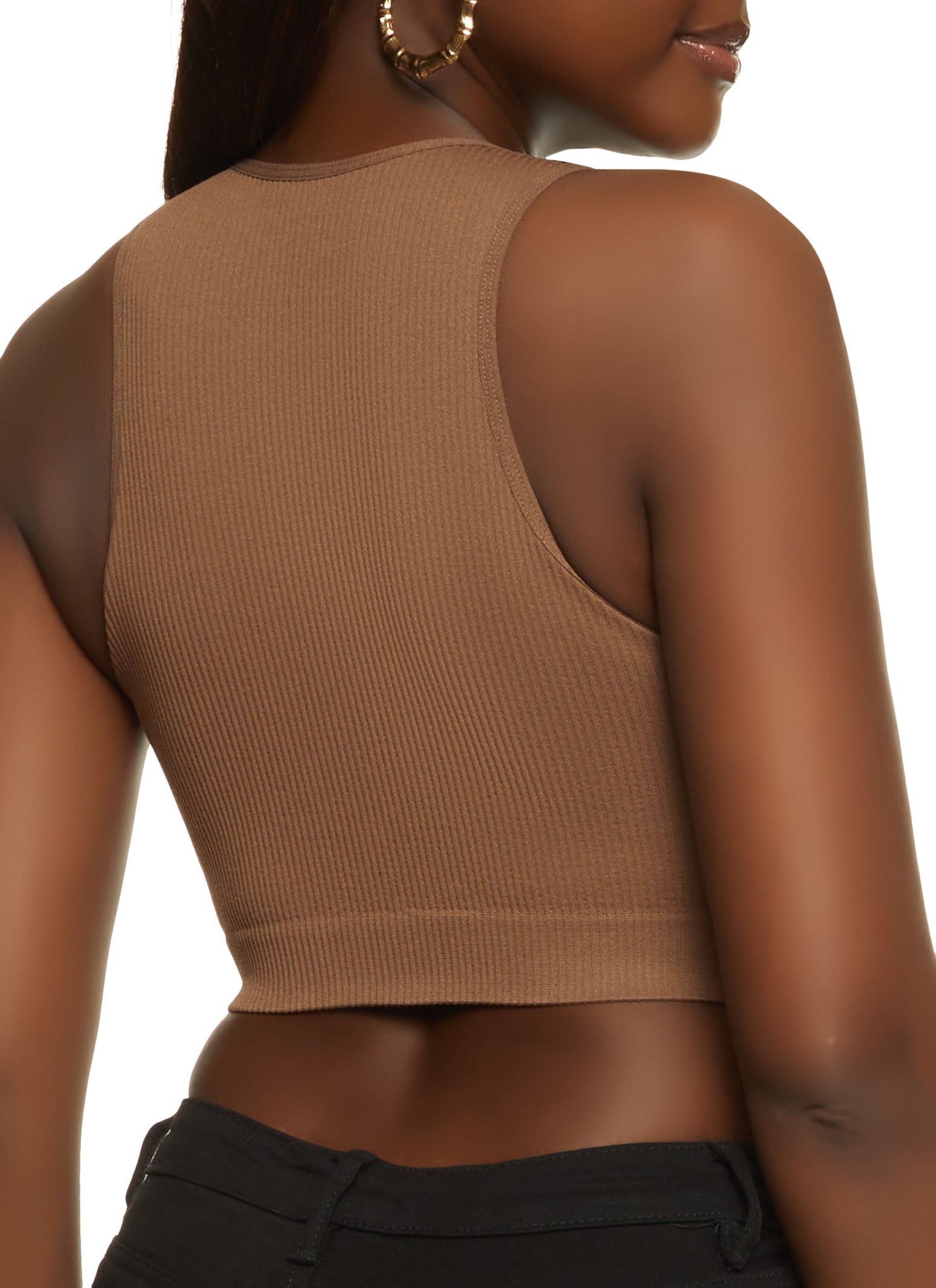 Seamless Compression Rib Cropped Tank Top sold by Rainbow product image thumbnail 2