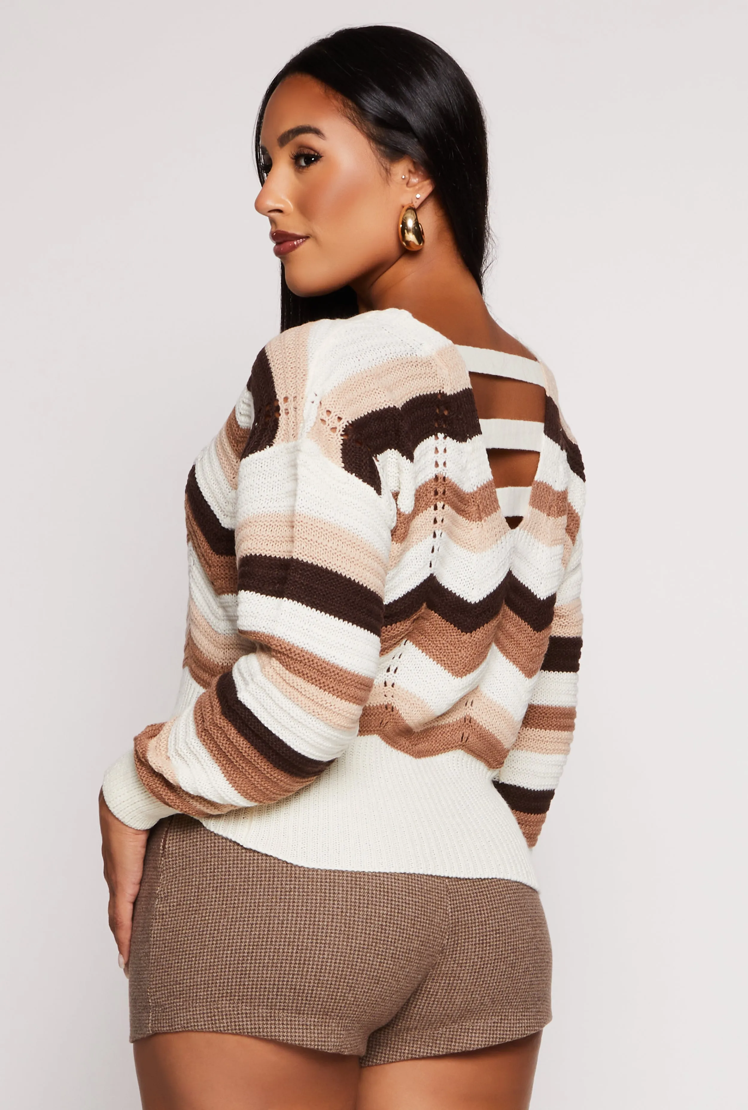 Chevron V Neck Pullover Sweater sold by Rainbow product image thumbnail 3