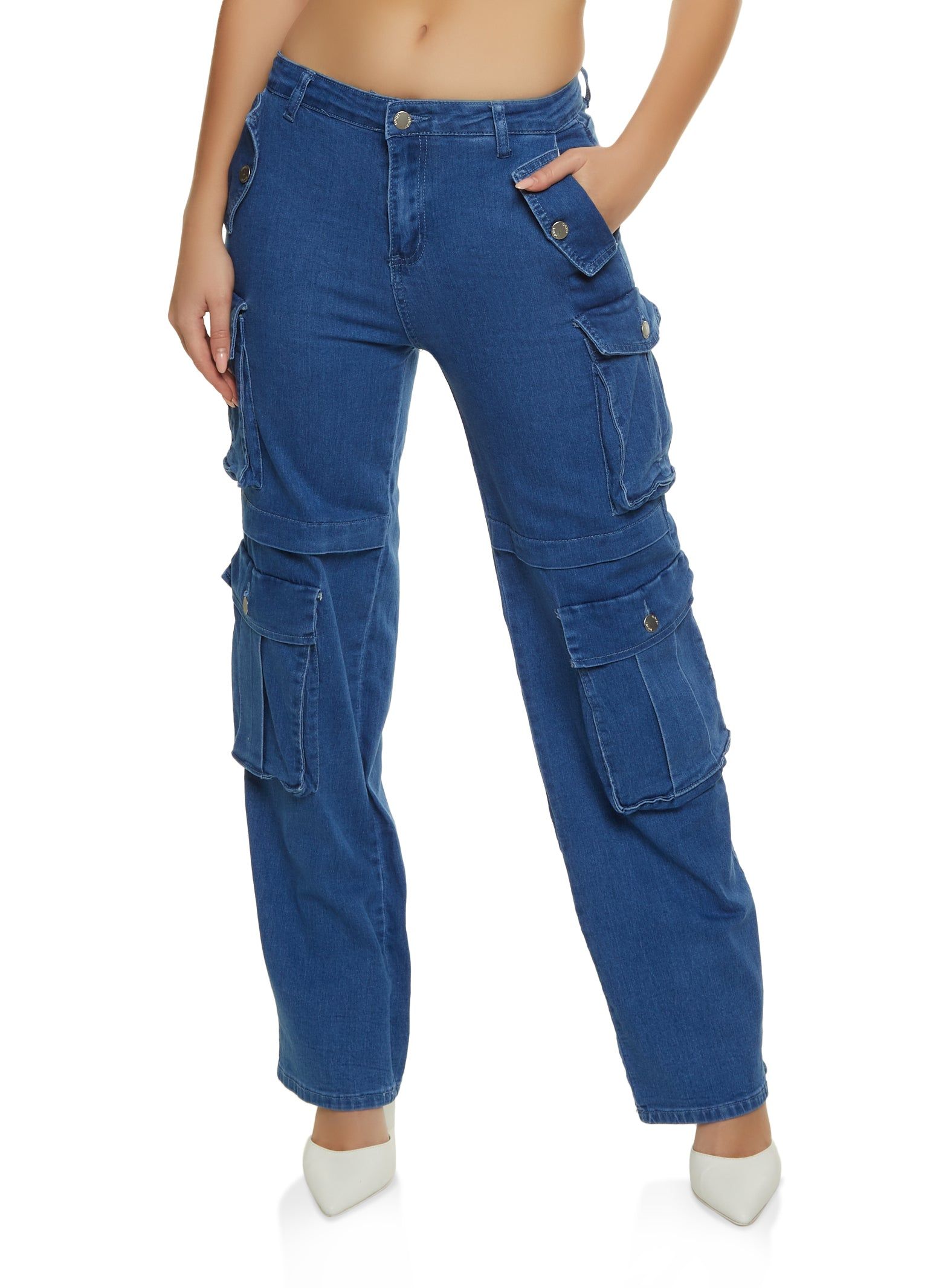 Wide Leg Cargo Jeans sold by Rainbow
