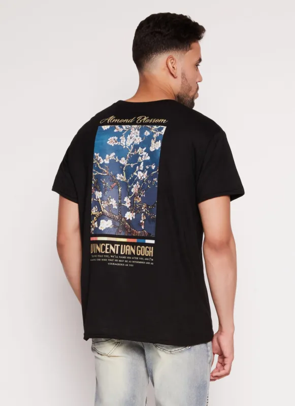 Mens Almond Blossom Short Sleeve Graphic Tee made by Rainbow