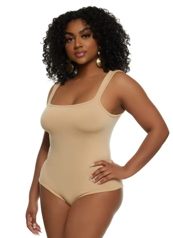 Basic Square Neck Tank Bodysuit sold by Rainbow