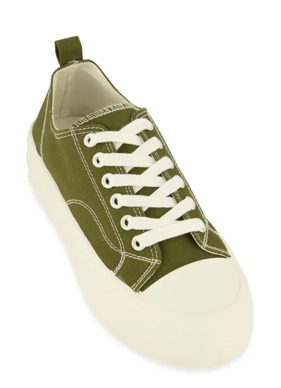 Canvas Lace Up Platform Sneakers sold by Rainbow