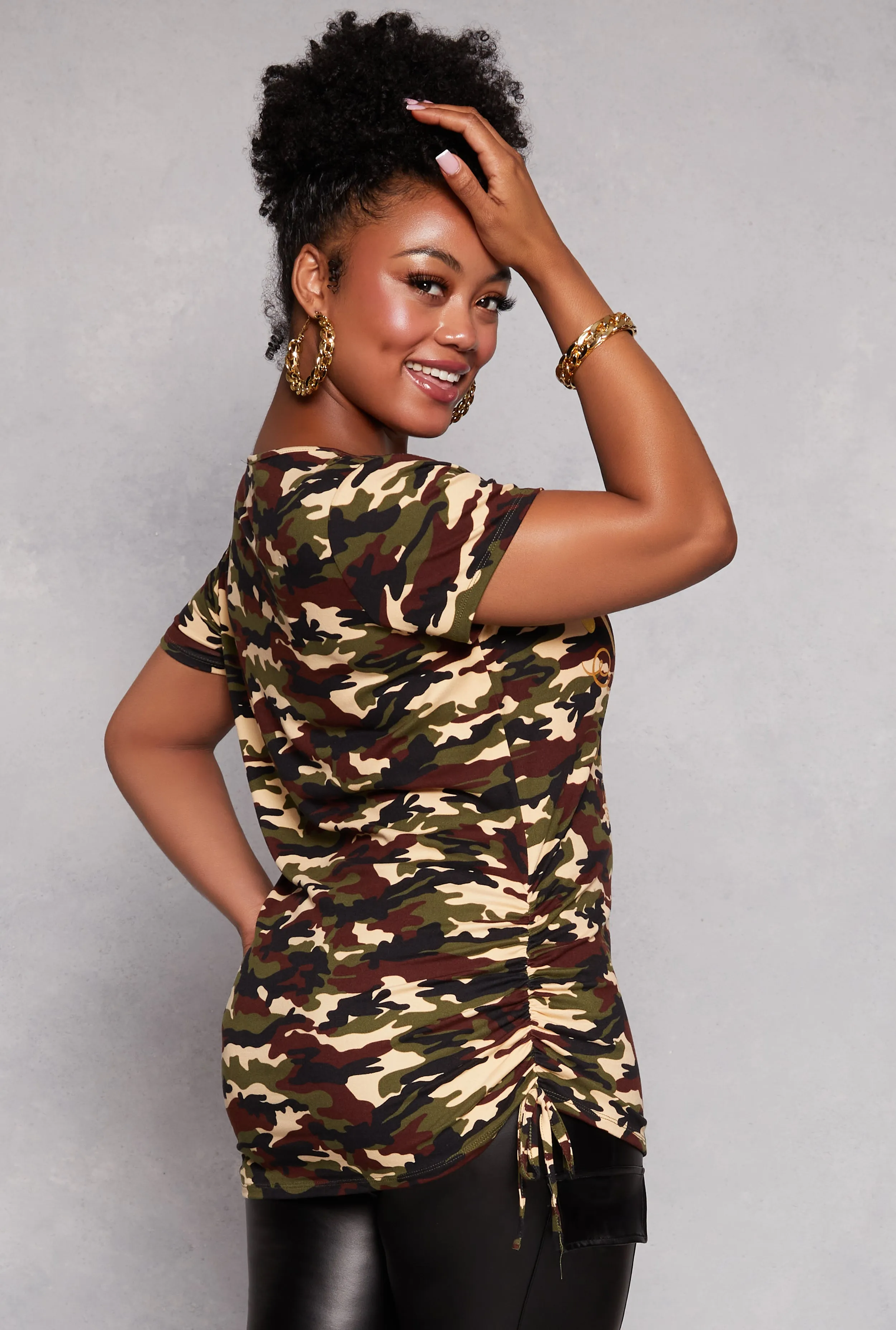 Plus Size Camo Thou Shall Not Try Me Top sold by Rainbow product image thumbnail 3