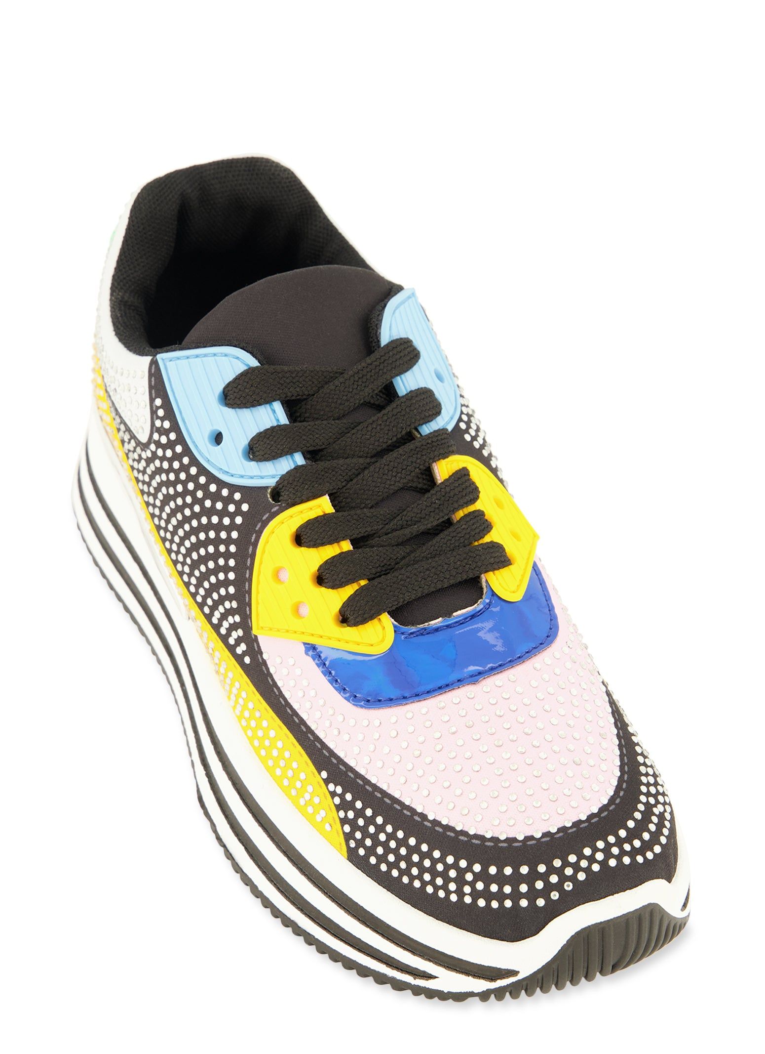 Color Block Rhinestone Platform Sneakers sold by Rainbow