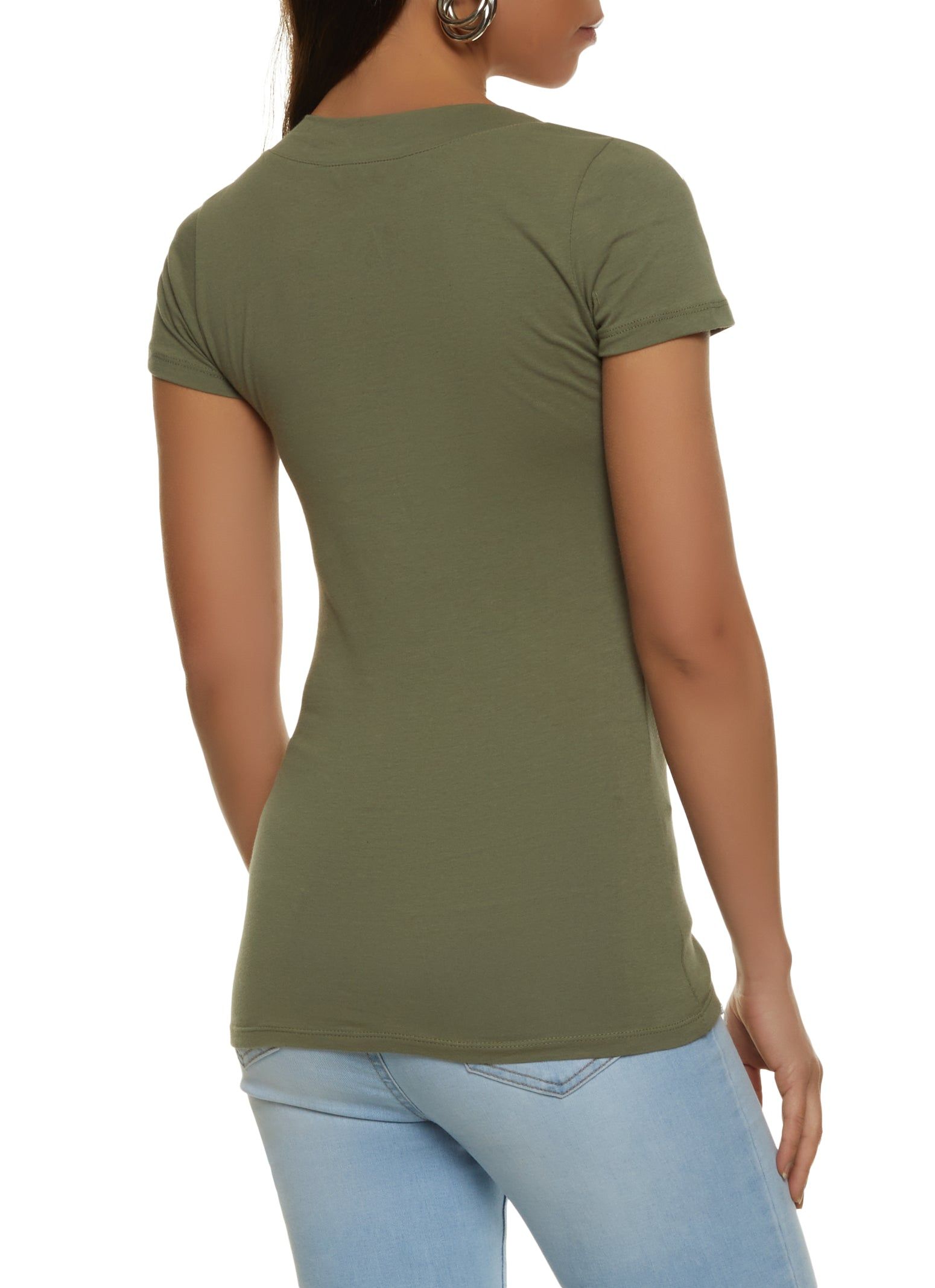 Basic V Neck Short Sleeve Tee sold by Rainbow product image thumbnail 2