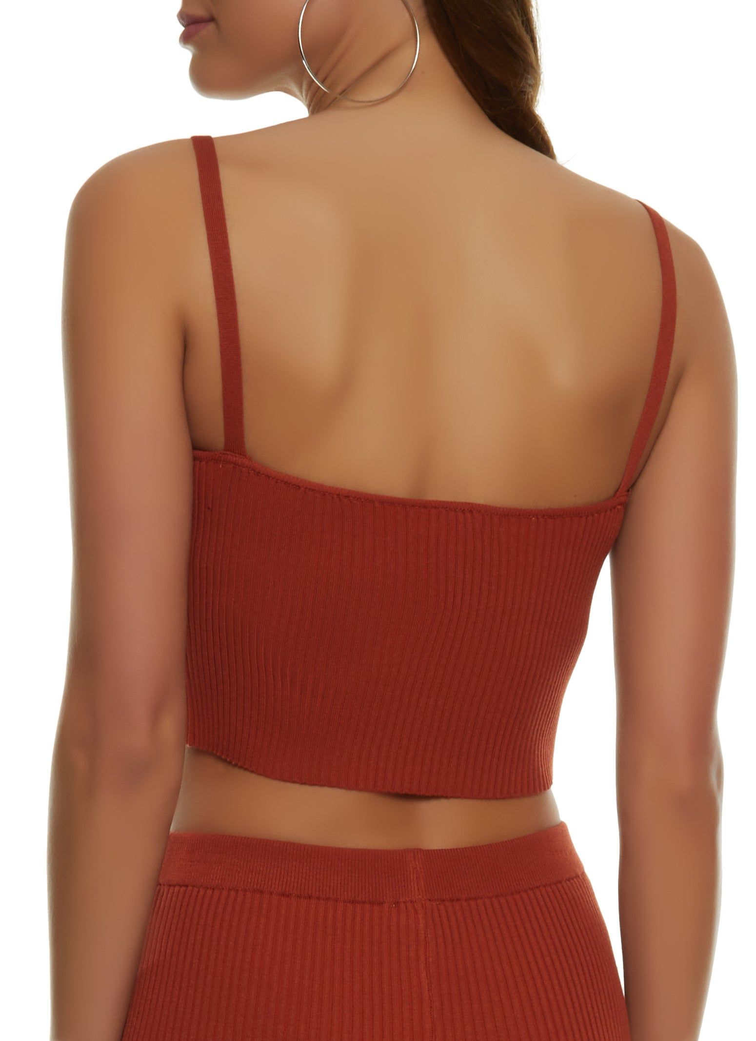 Ribbed Hook and Eye Cropped Cami sold by Rainbow product image thumbnail 3