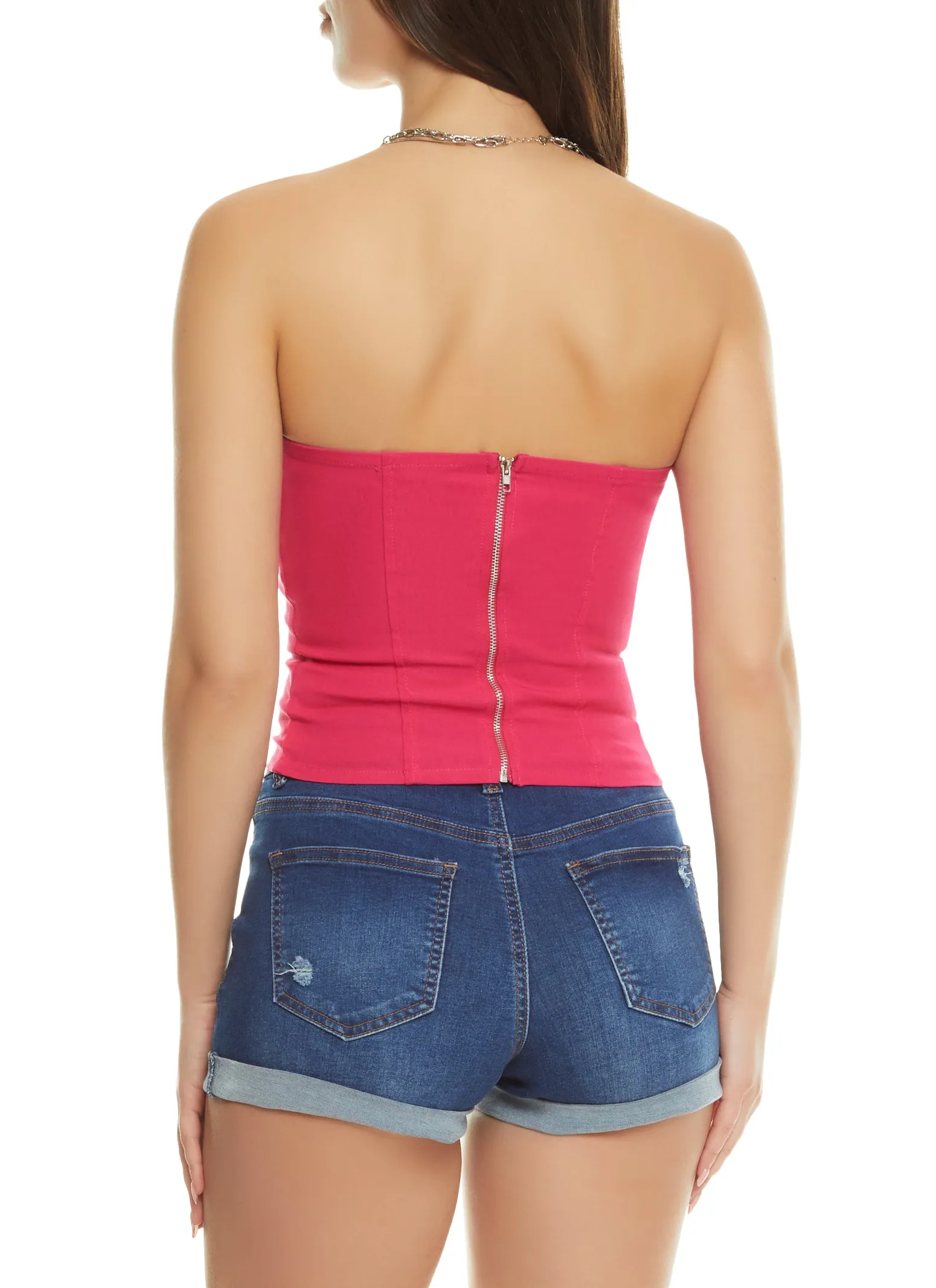 Zip Back Corset Crop Top sold by Rainbow product image thumbnail 2