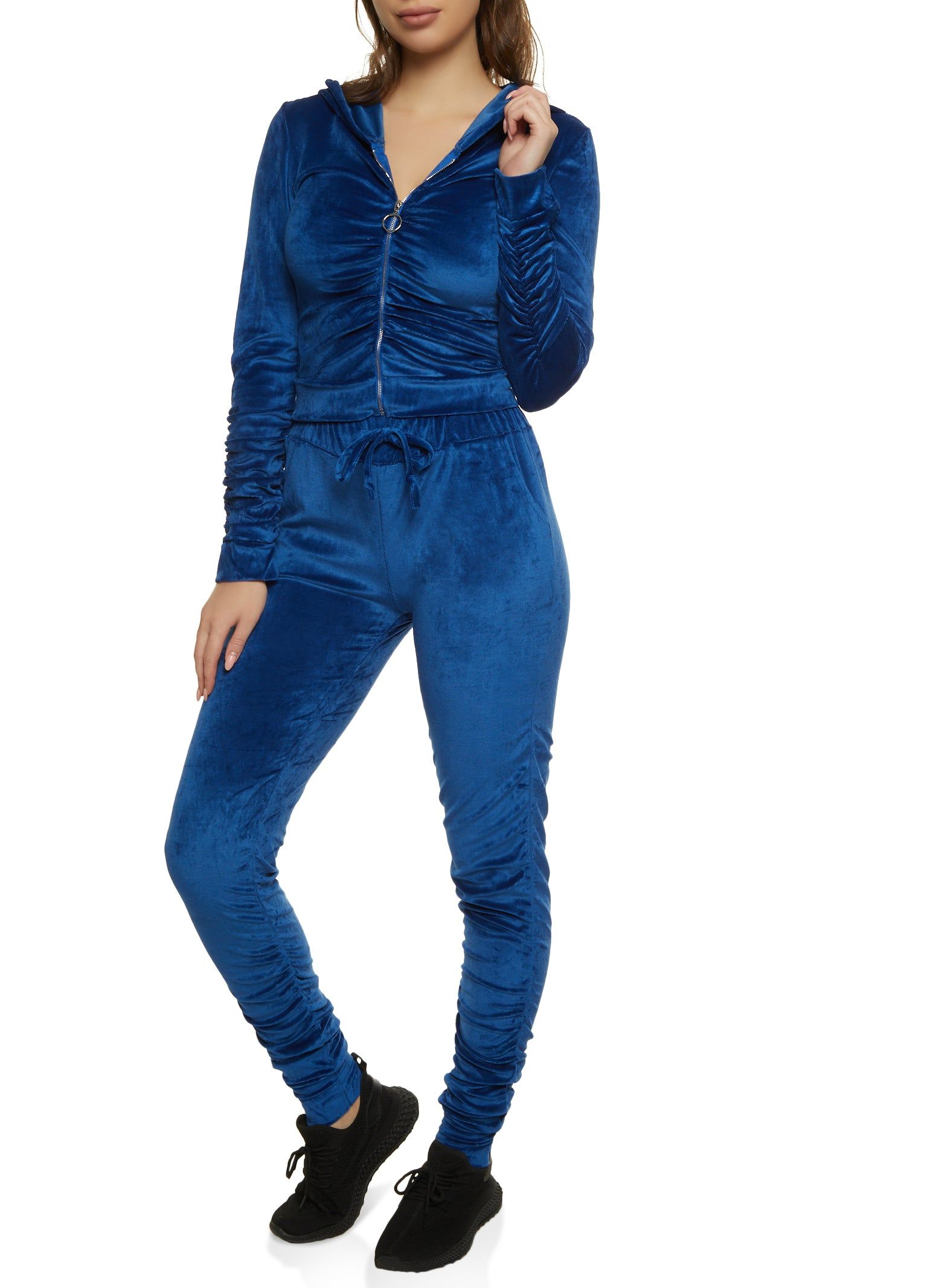 Velour Ruched Hoodie sold by Rainbow product image thumbnail 2