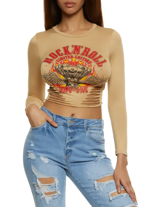 Rock n Roll Laser Cut Graphic Tee sold by Rainbow