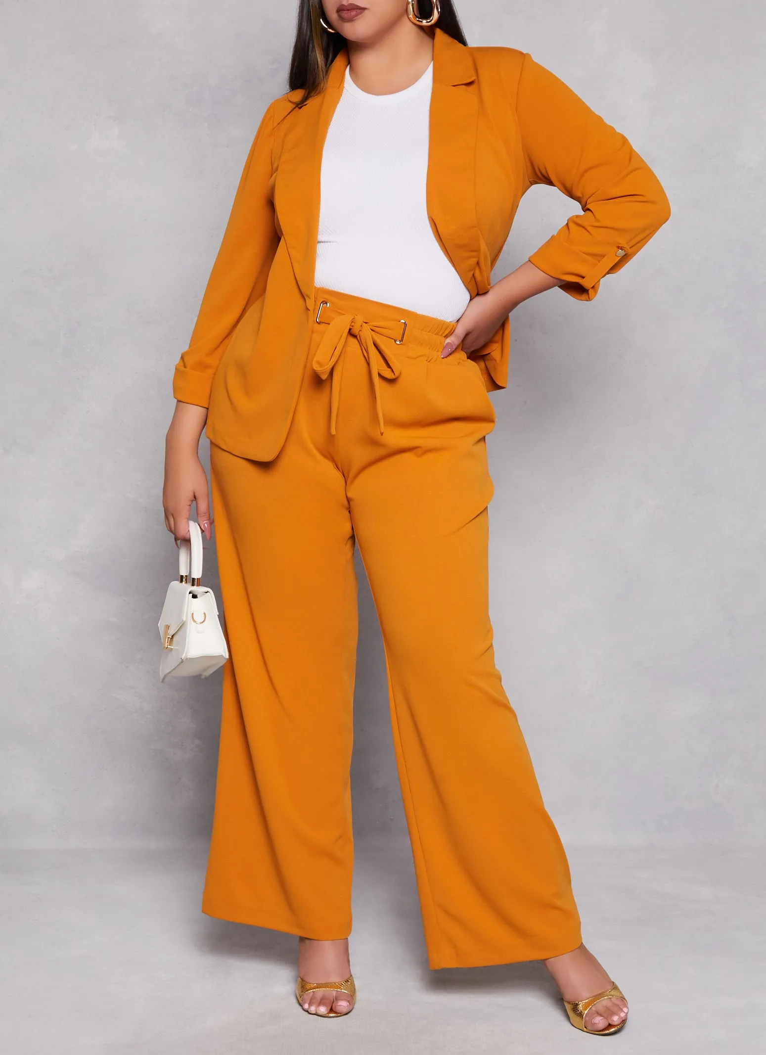 Plus Size Crepe Knit Fixed Cuff Blazer sold by Rainbow product image thumbnail 2