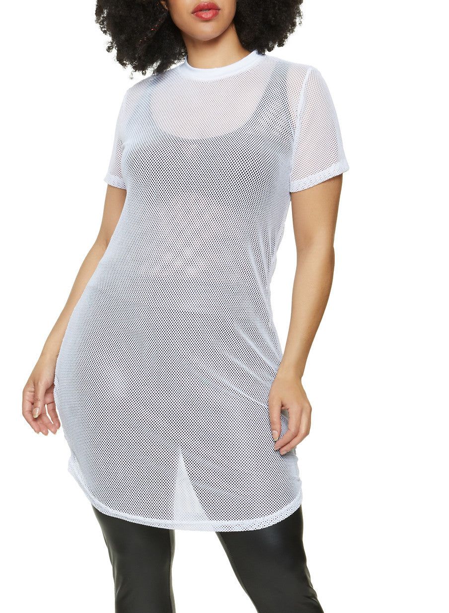 Plus Size Tunic Top Fishnet sold by Rainbow