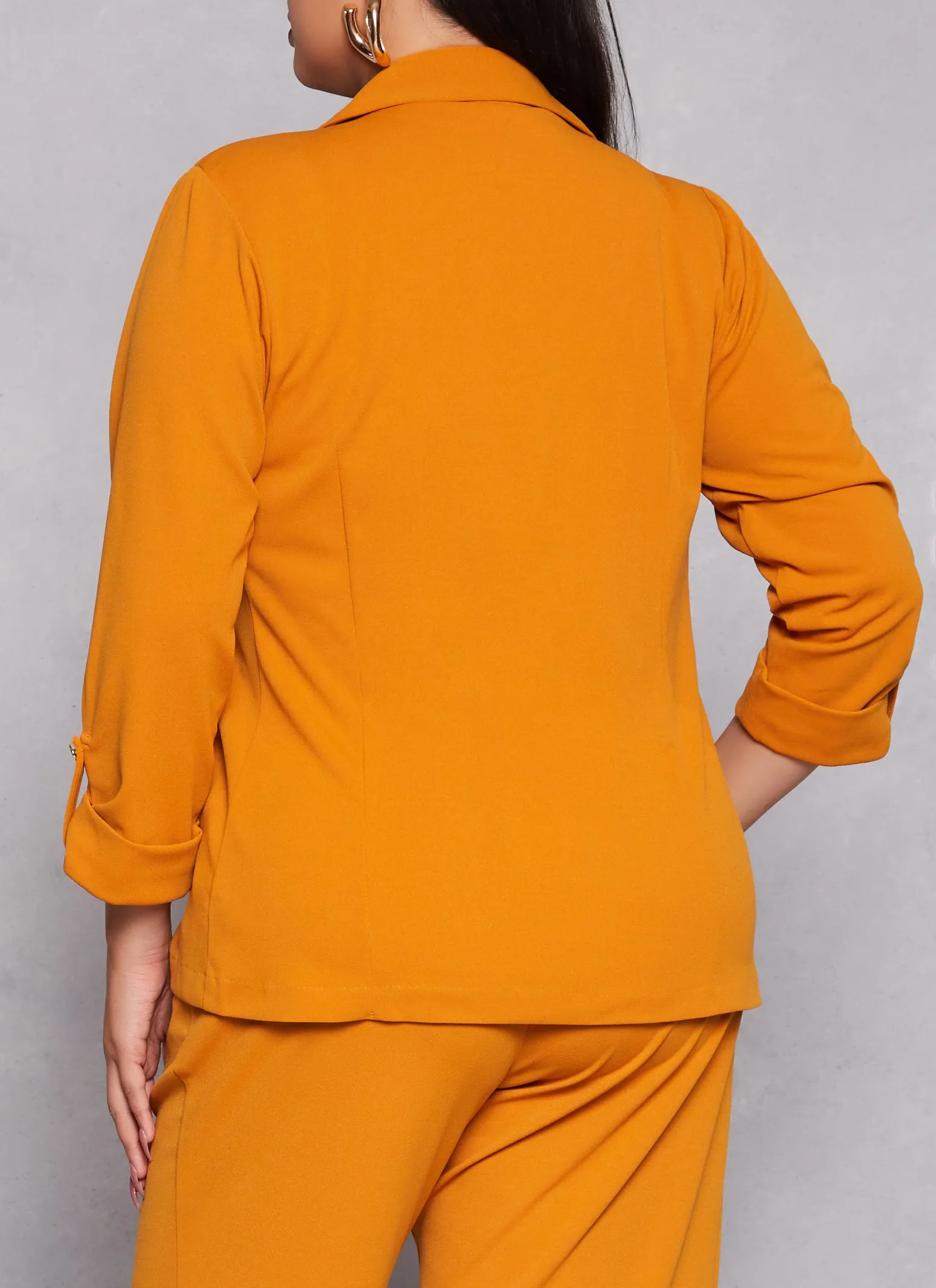 Plus Size Crepe Knit Fixed Cuff Blazer sold by Rainbow product image thumbnail 3