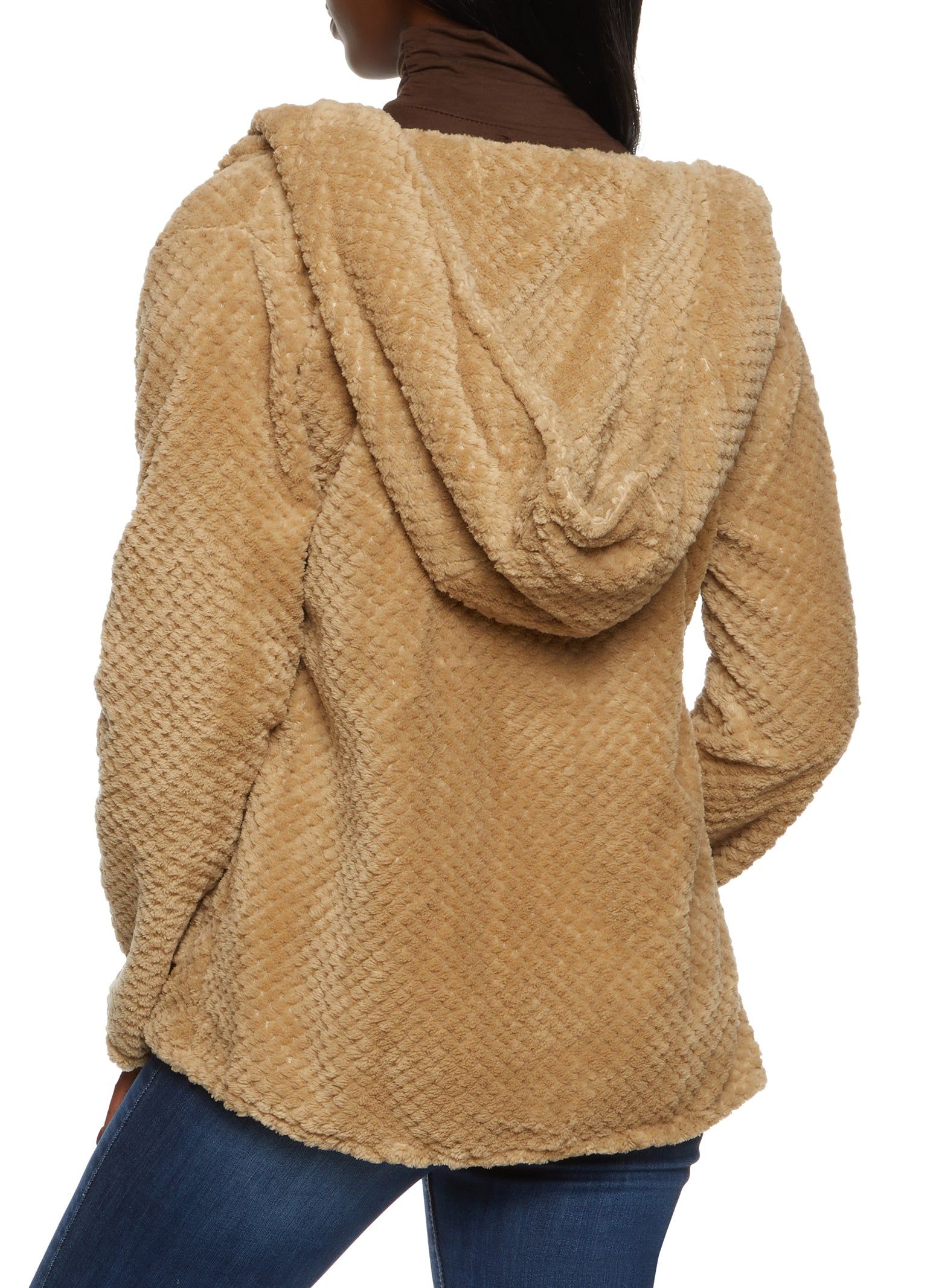 Plush Open Front Hooded Cardigan sold by Rainbow product image thumbnail 2