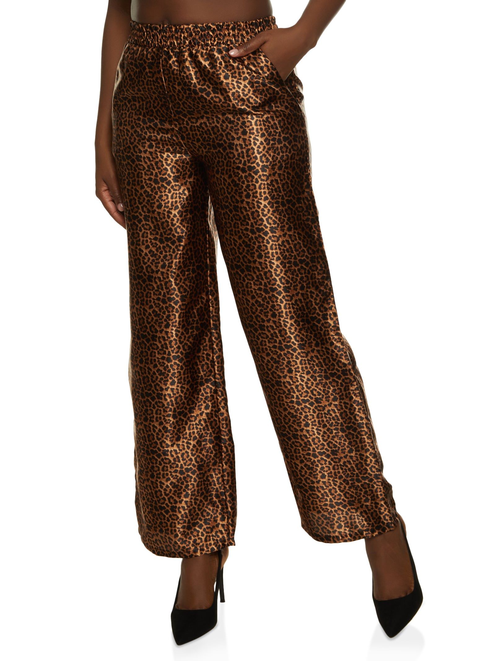 Printed Satin Wide Leg Pants sold by Rainbow