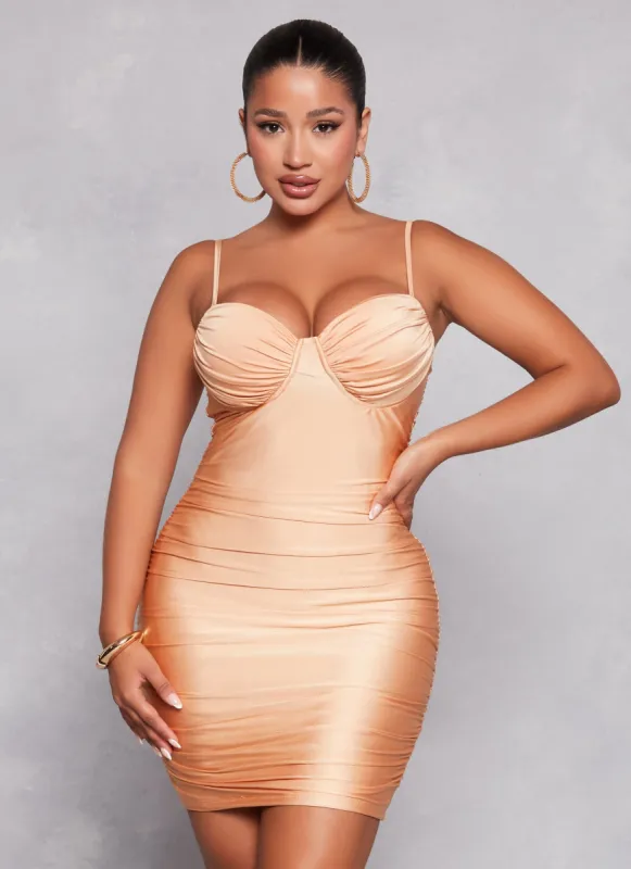 Haute Monde Ruched Bustier Dress sold by Rainbow
