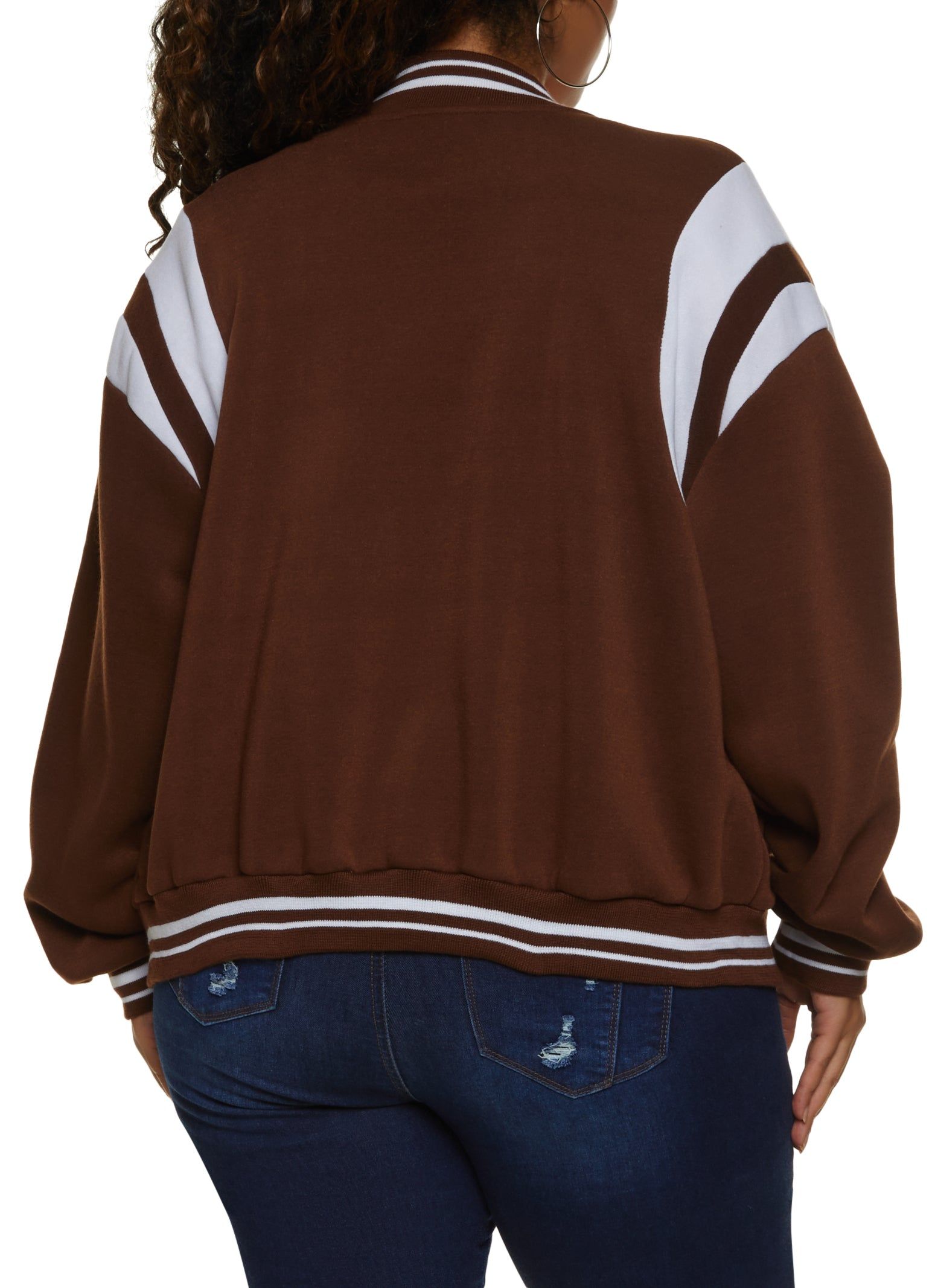 Plus Size Chenille Patch Letterman Jacket sold by Rainbow product image thumbnail 3