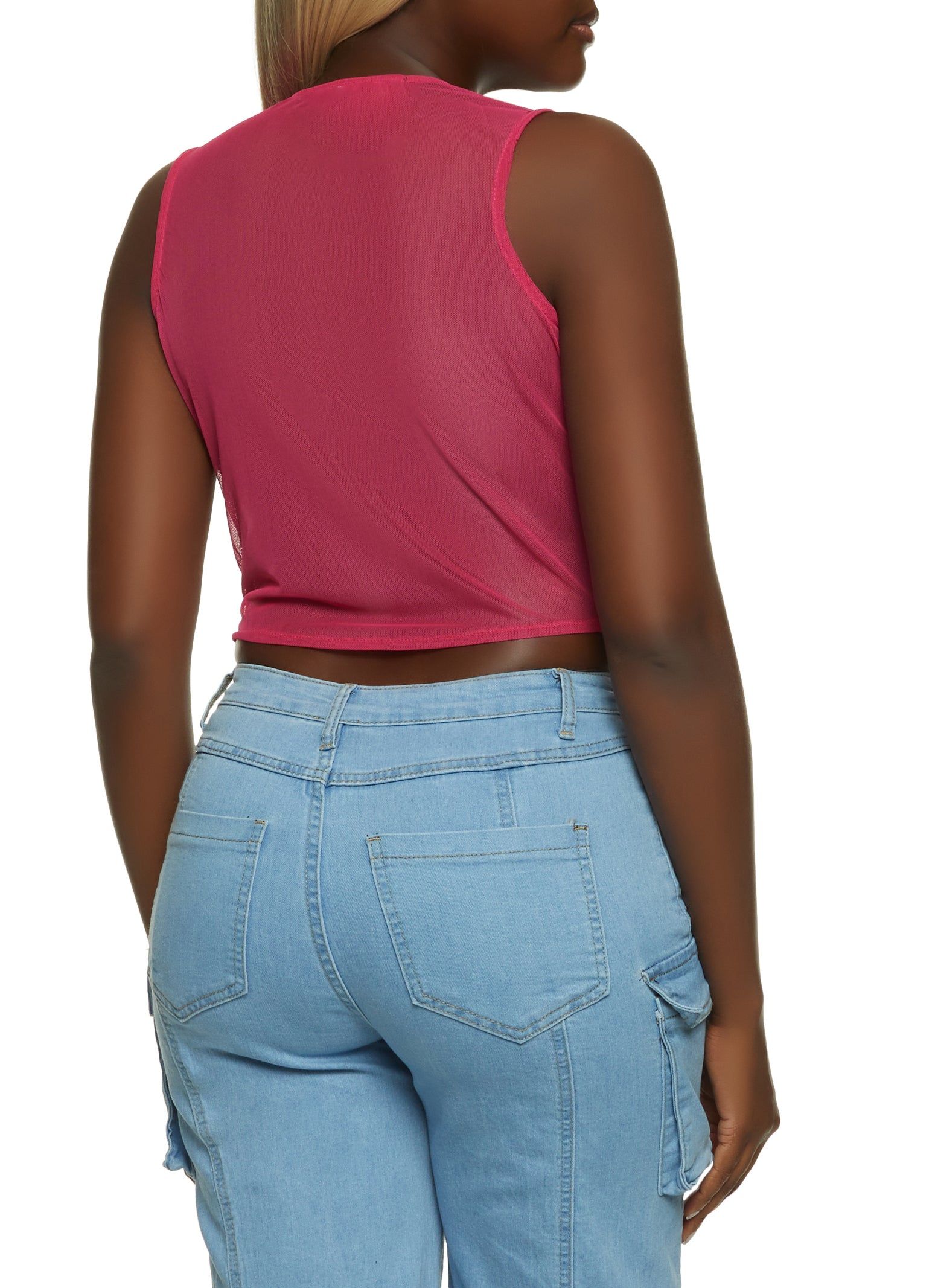 Cut Out Sequin Mesh Tie Front Top sold by Rainbow product image thumbnail 2