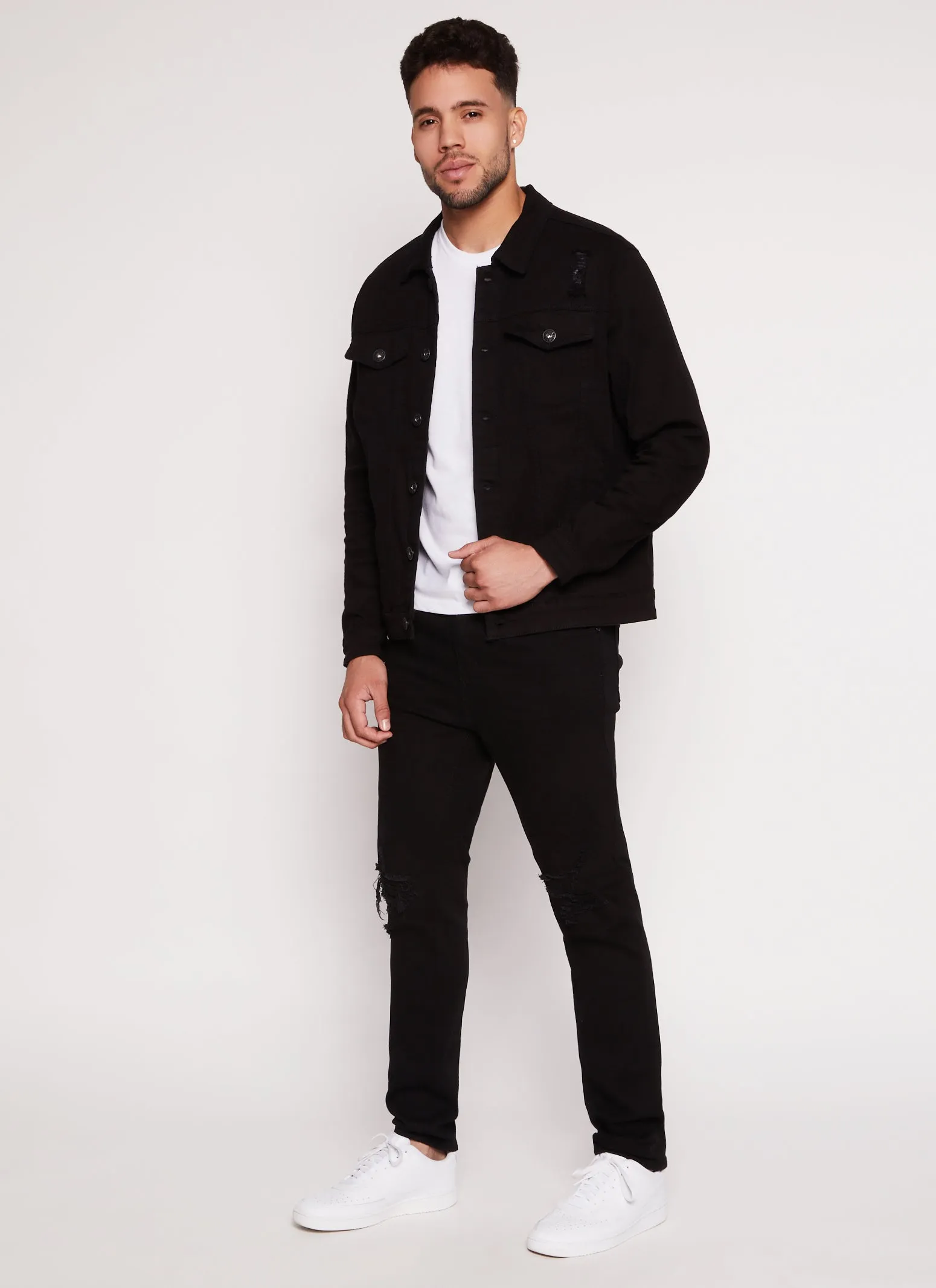 Mens Distressed Jean Jacket sold by Rainbow product image thumbnail 2