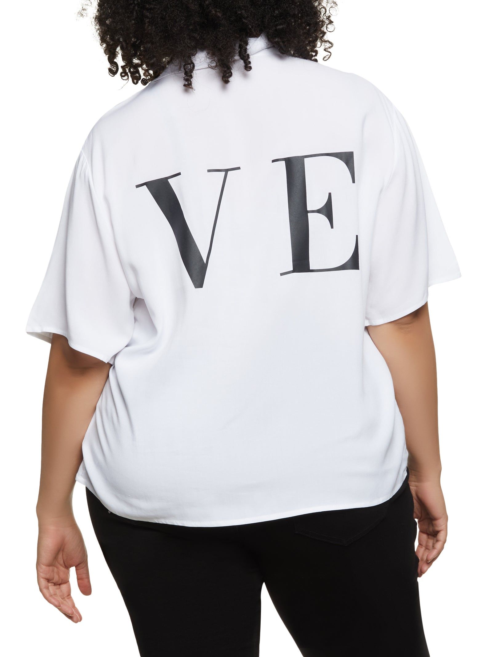 Plus Size Love Button Front Shirt sold by Rainbow product image thumbnail 2