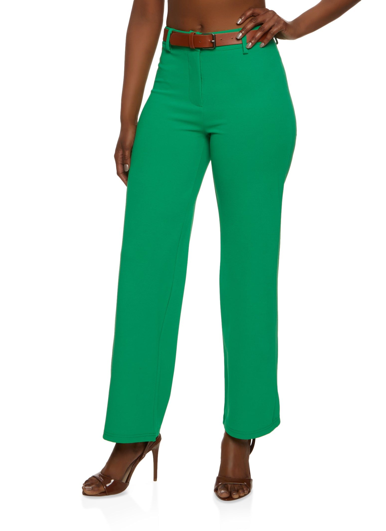High Waist Belted Dress Pants sold by Rainbow