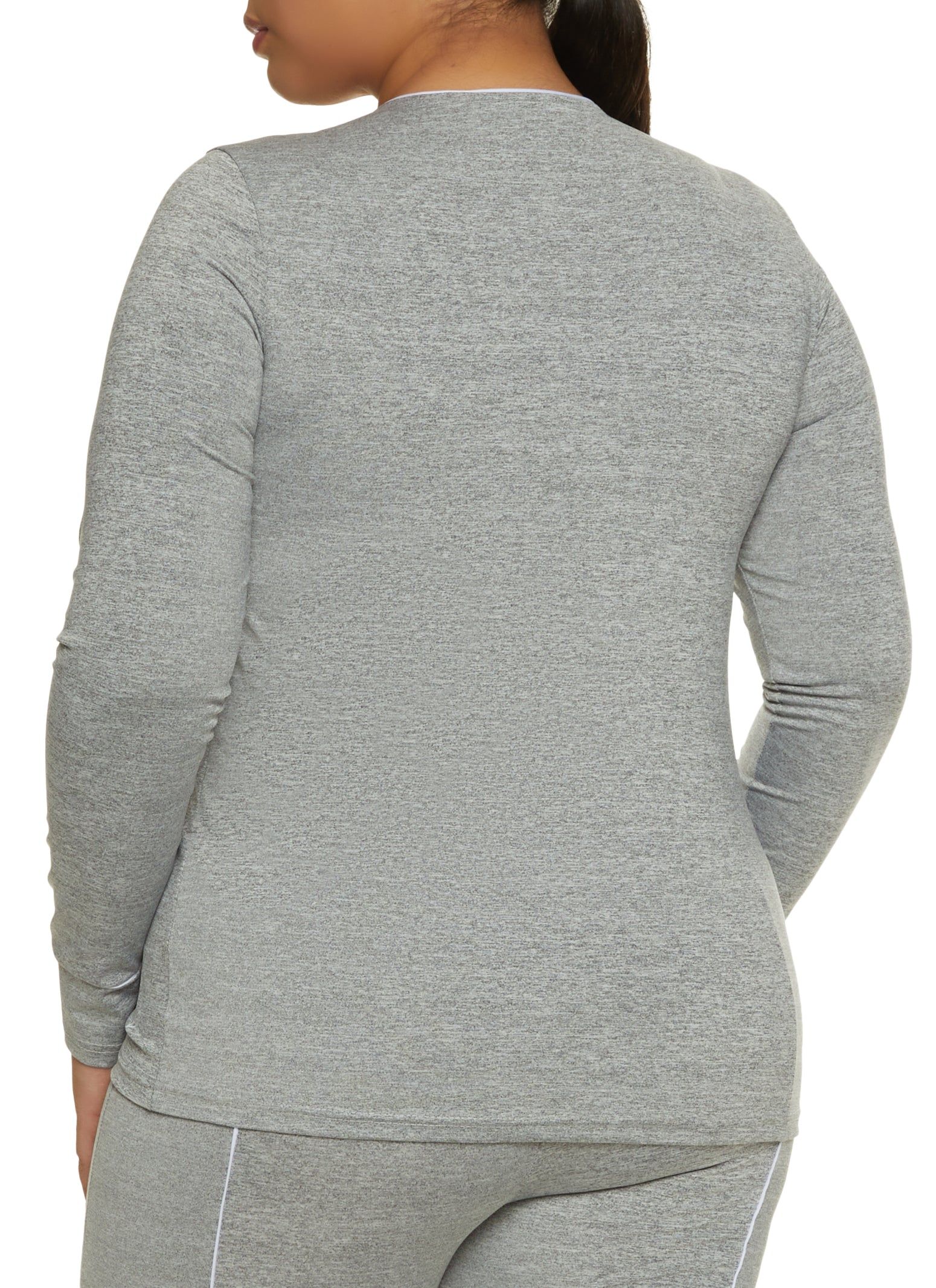 Plus Size Contrast Piping Zip Up Track Jacket sold by Rainbow product image thumbnail 3