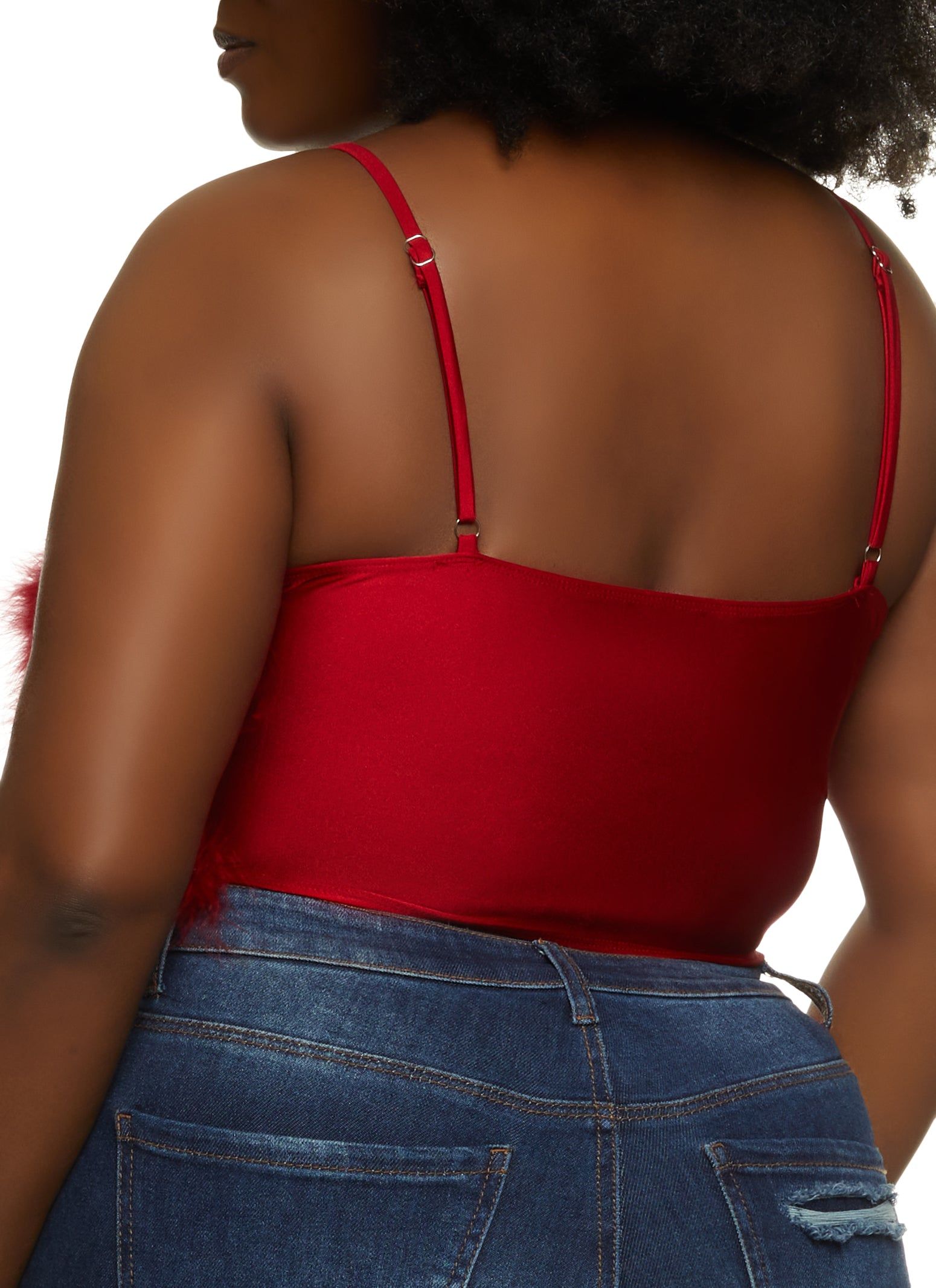 Plus Size Feather Cropped Cami sold by Rainbow product image thumbnail 2